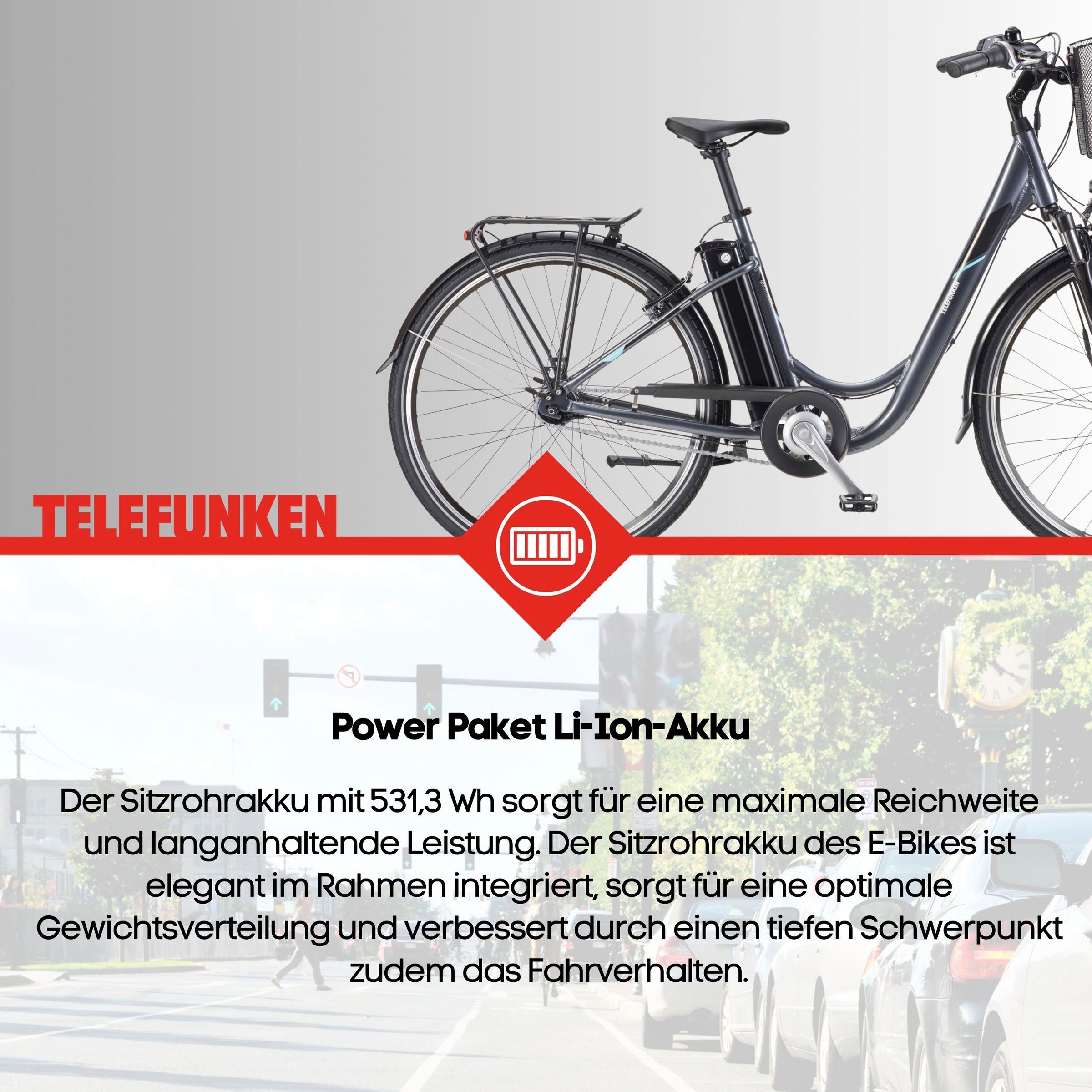 Telefunken E-Bike »Multitalent RC840«, 7 Gang, Shimano, Nexus, Frontmotor 250 W, Pedelec, Elektrofahrrad für Damen u. Herren