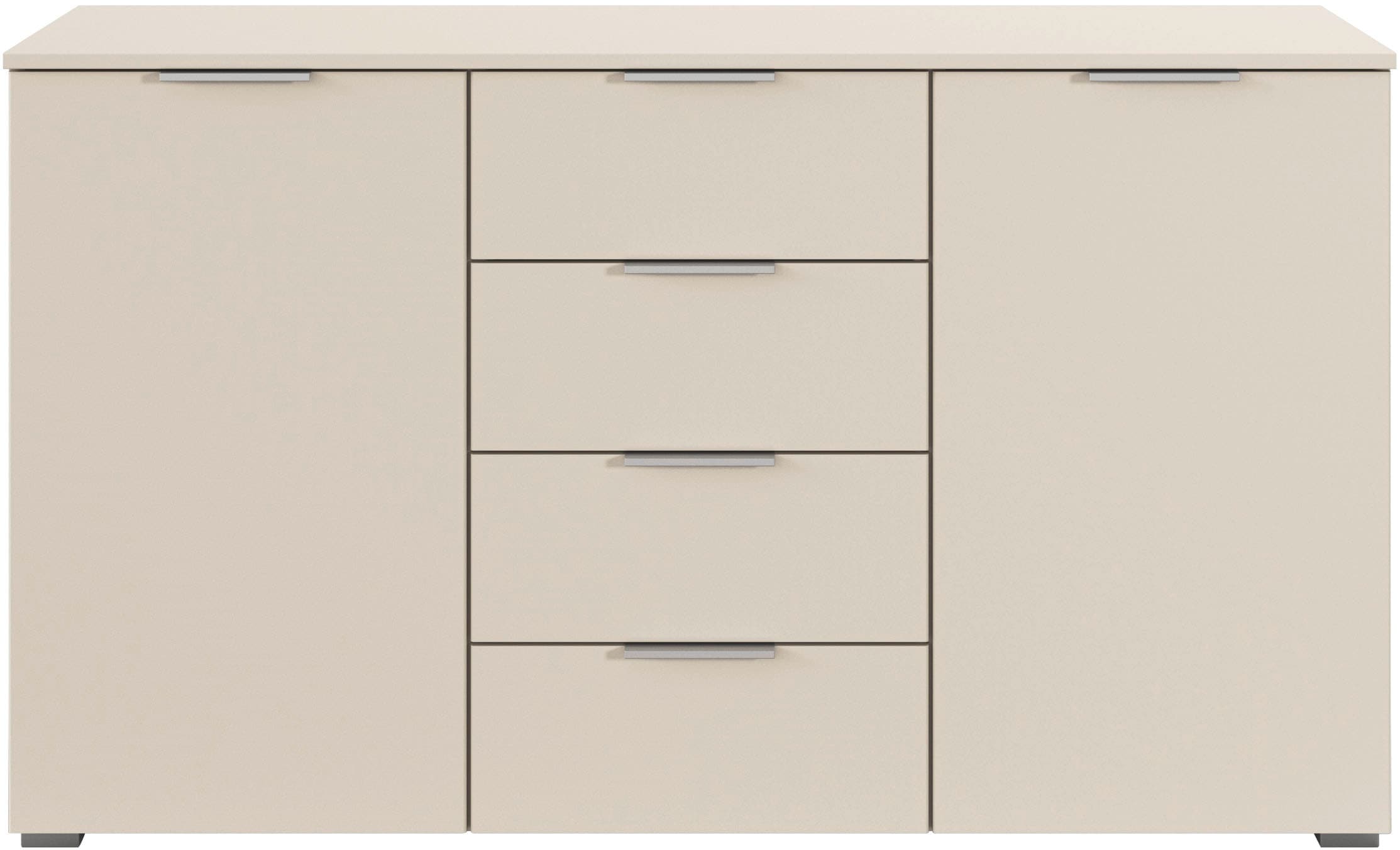 rauch Kombikommode »Sideboard Schubladenkommode AGORDO mit Dekor- oder Hochglanzfront«, (in zwei Griff-Farben, Breite 120 cm inkl. Soft-Close-Funktion), vier große Schubladen, mit insgesamt 4 Einlegeböden MADE IN GERMANY