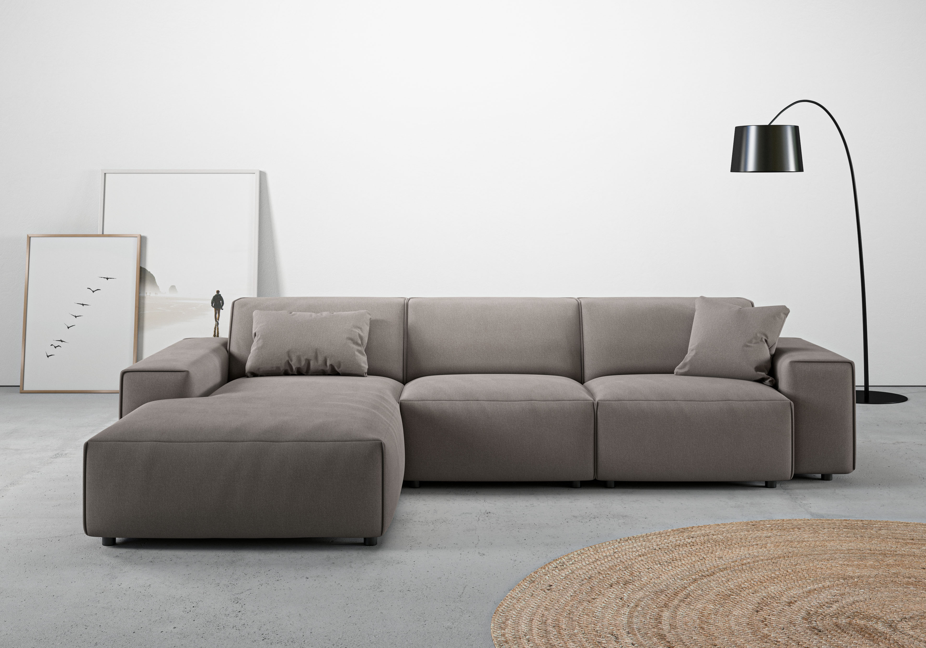 Home affaire Ecksofa "Glimminge auch in Breitcord, Feincord, Bouclé + Easy care-Bezug" L-Form, Breite 294, Zierkissen