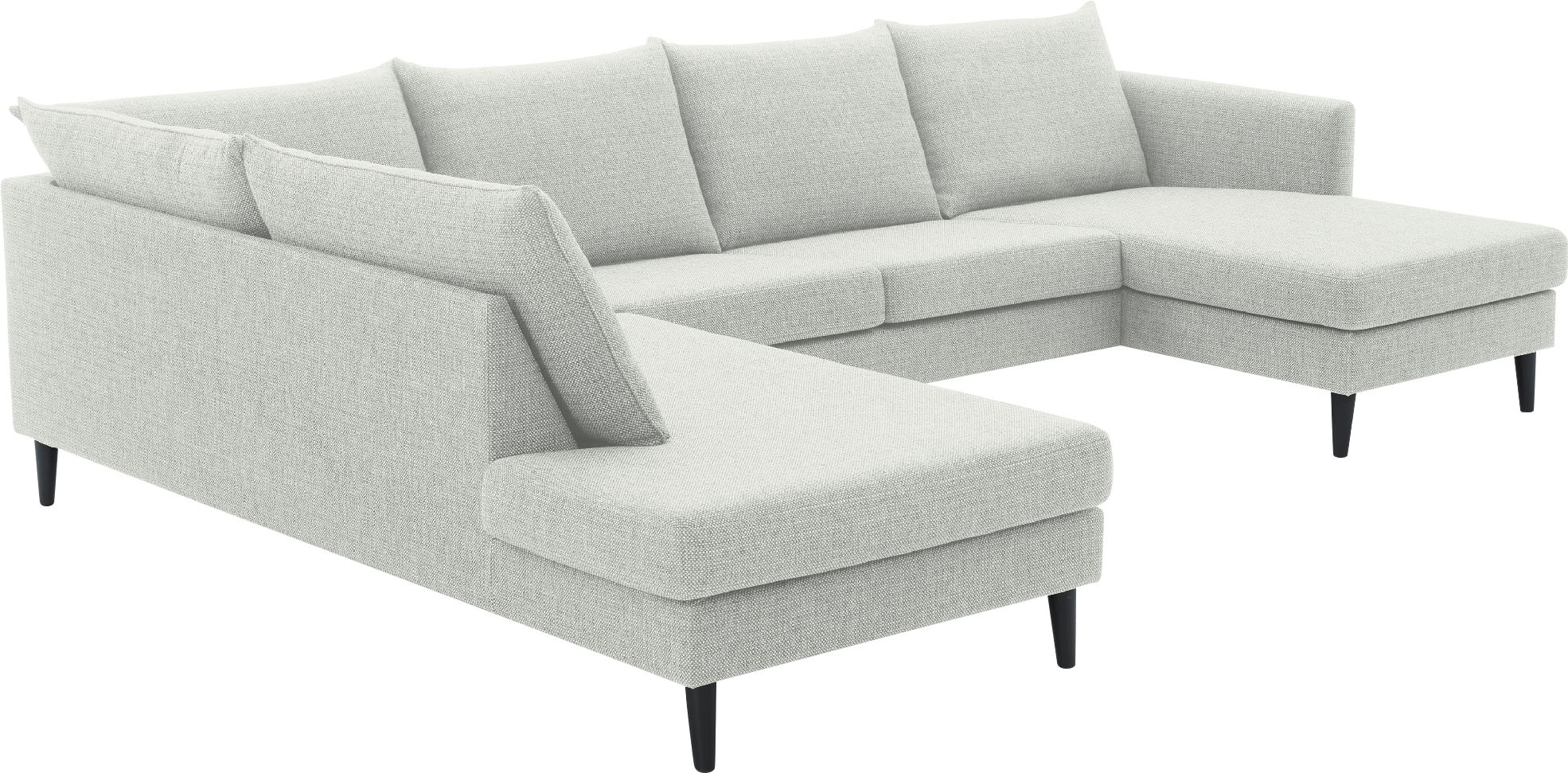 ATLANTIC home collection Wohnlandschaft »Rekvik U-Form«, mit Wellenunterfederung, mit Massivholzfüßen