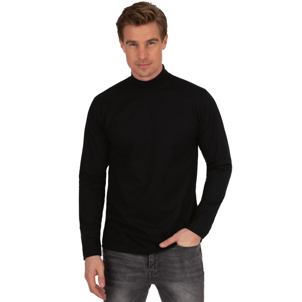 Trigema Longsleeve »TRIGEMA Langarm Shirt mit Stehkragen«, (1 tlg.)