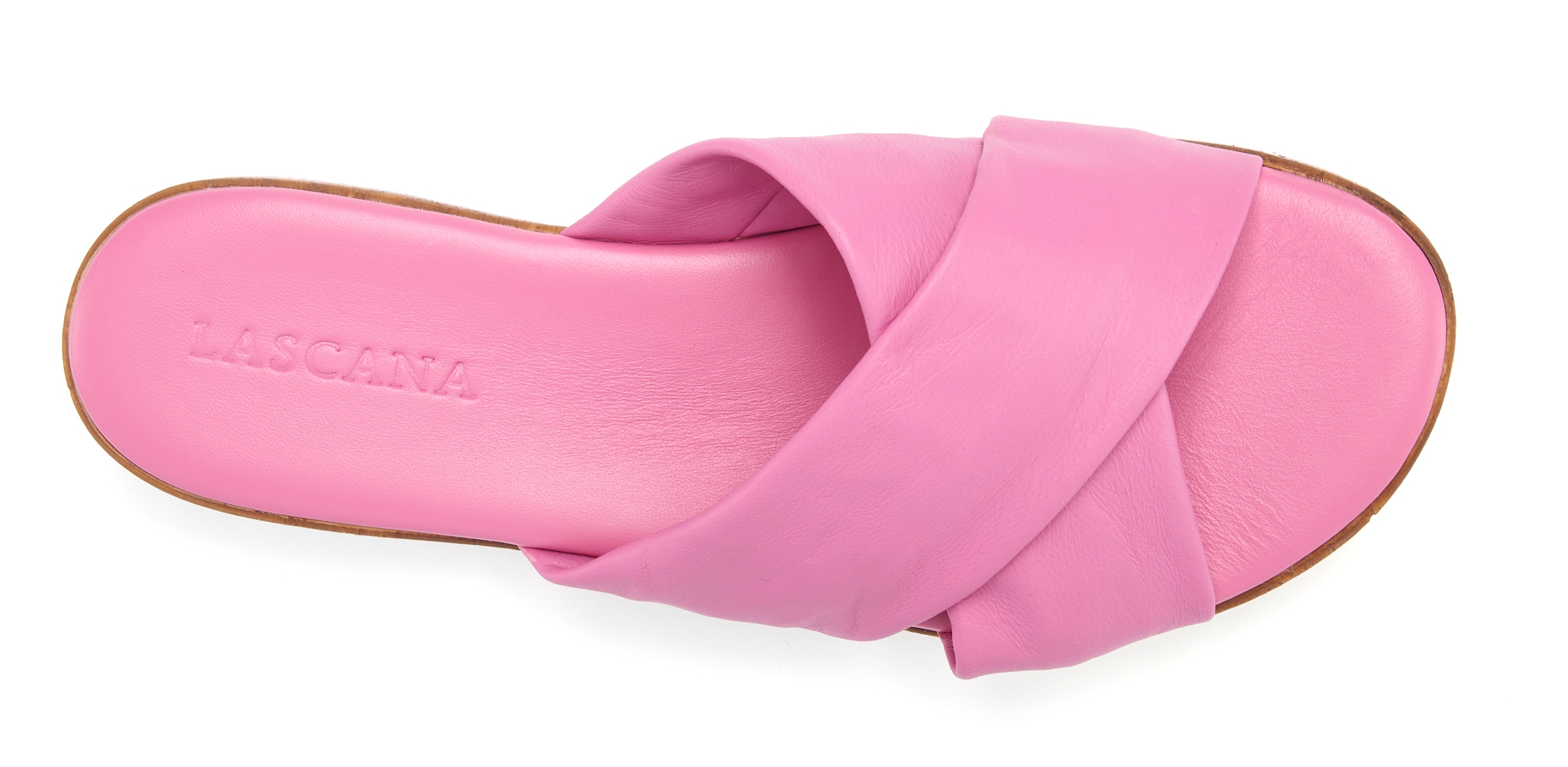 LASCANA Pantolette »Sandale, Sommerschuh, Mule, offener Schuh,«  NEU aus Leder mit dezentem Keilabsatz