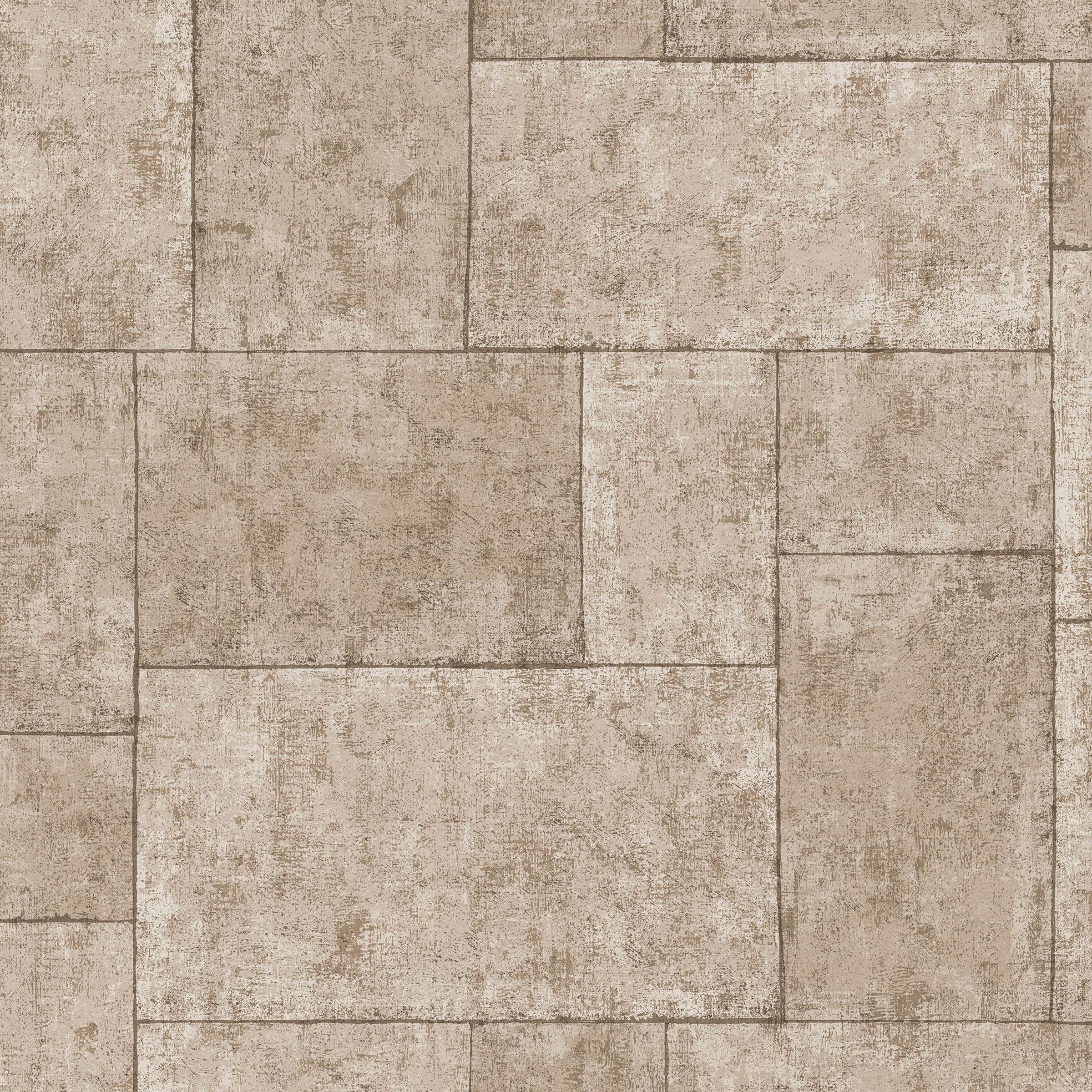 Boutique Vliestapete »Fliesen«, kariert, Beige - 10m x 52 cm