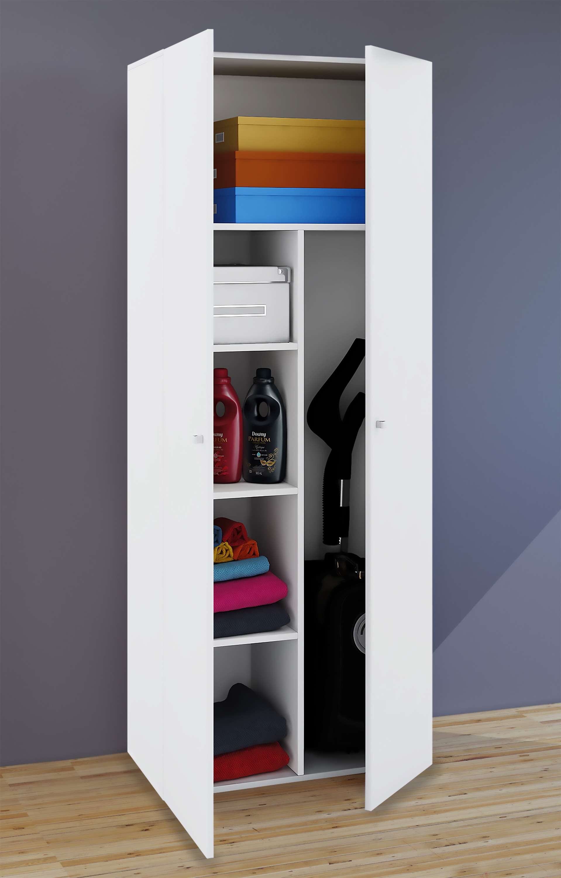 VCM Mehrzweckschrank »VCM Holz-Besenschrank | 6 Fächer | Maße ca. B. 70 x H. 178 x T. 40 cm | Haushaltsschrank | Mehrzweckschrank - Vandol«, (1 St.)
