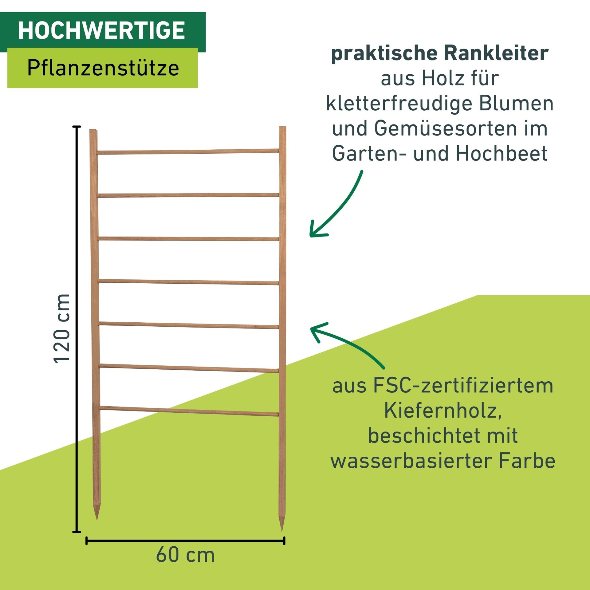 Windhager Rankgitter »aus Holz, Rankhilfe für kletterfreudige Blumen, Pflanzenstütze« Rankgitter auf Kiefernholz, 600 x 120 cm, Rankgitter Holz