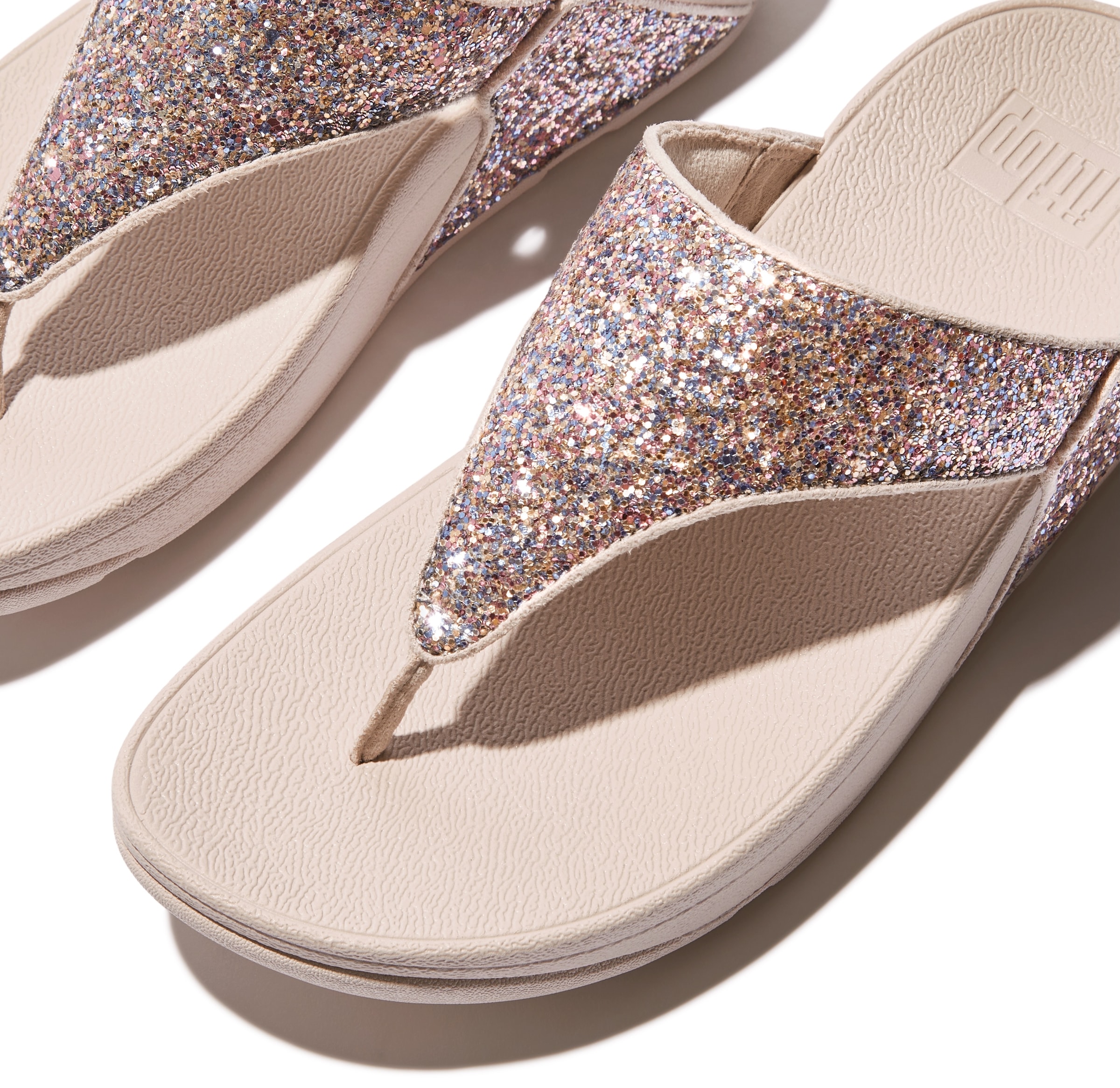Fitflop Zehentrenner »LULU«, Dianette, Pantolette, Slides mit buntem Glitter
