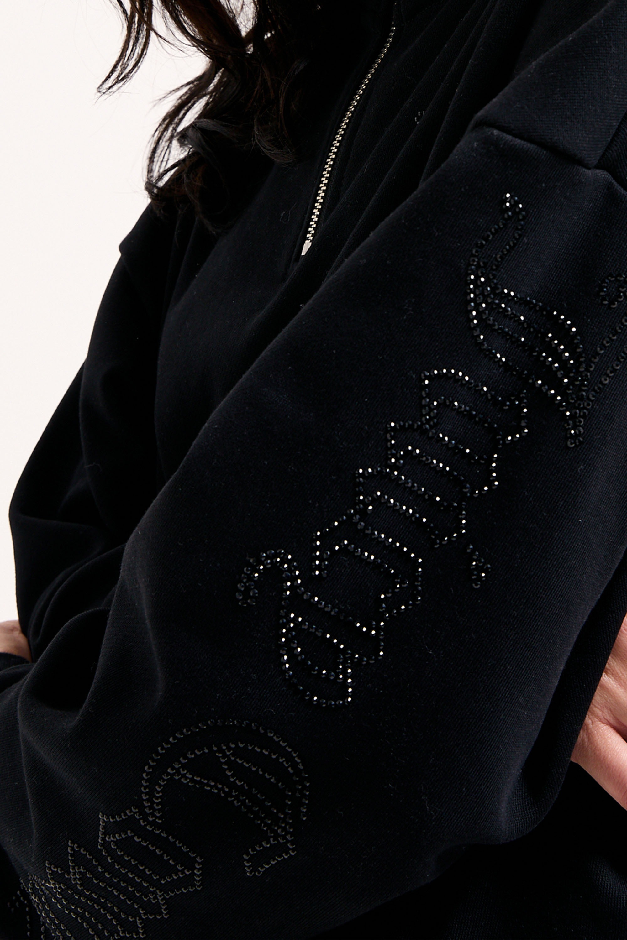 Juicy Couture Sweatshirt »CASTELLA FLEECE DIAMANTE OVERSIZED CROPP Damen«, Sweatshirt Damen, Pullover, Sweater, Fleece, mit Strasssteinen, Sale
