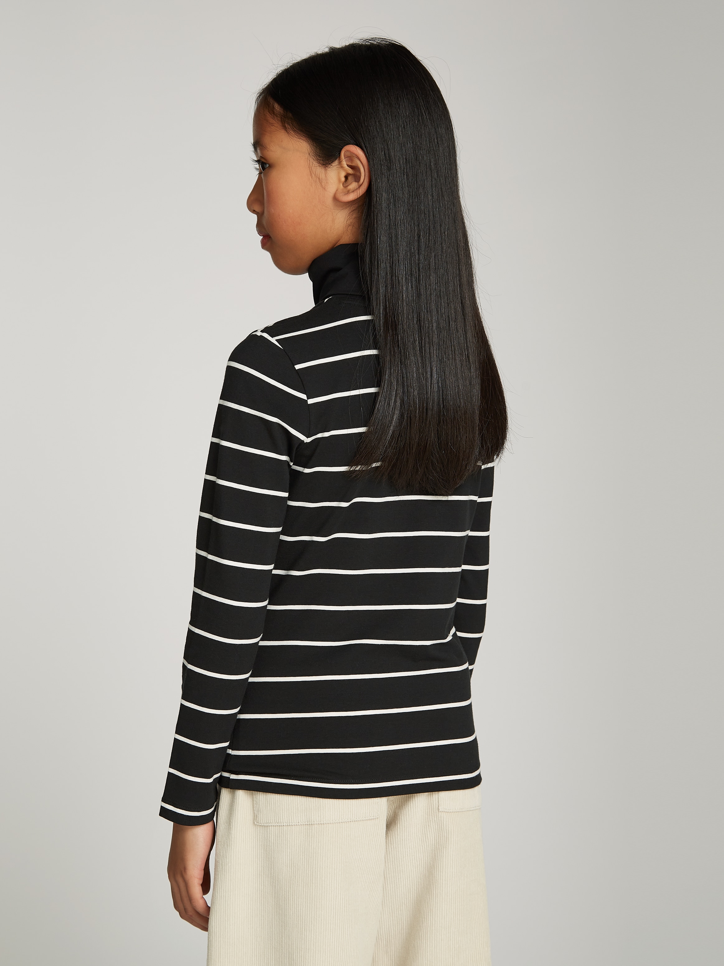 Calvin Klein Jeans Rollkragenshirt »Slim Roll Neck Stripe Ls T-Shirt« für Kinder bis 16 Jahre und mit Logoschriftzug