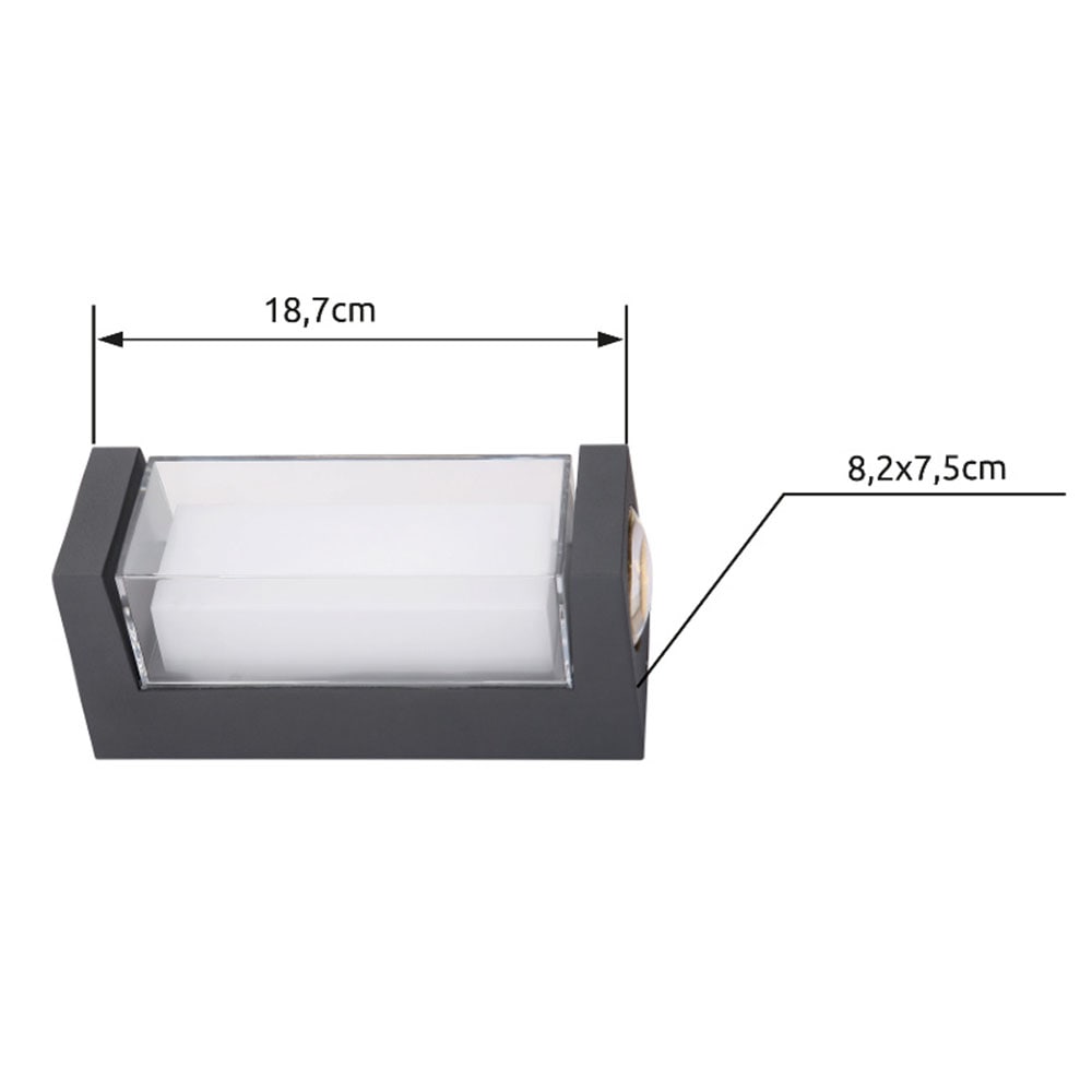 GLOBO LIGHTING LED Außen-Wandleuchte »PLIXON«, Leuchtmittel LED-Modul | LED fest integriert, Außenbereich/IP54/3000K/Kunststoff opal/anthrazit
