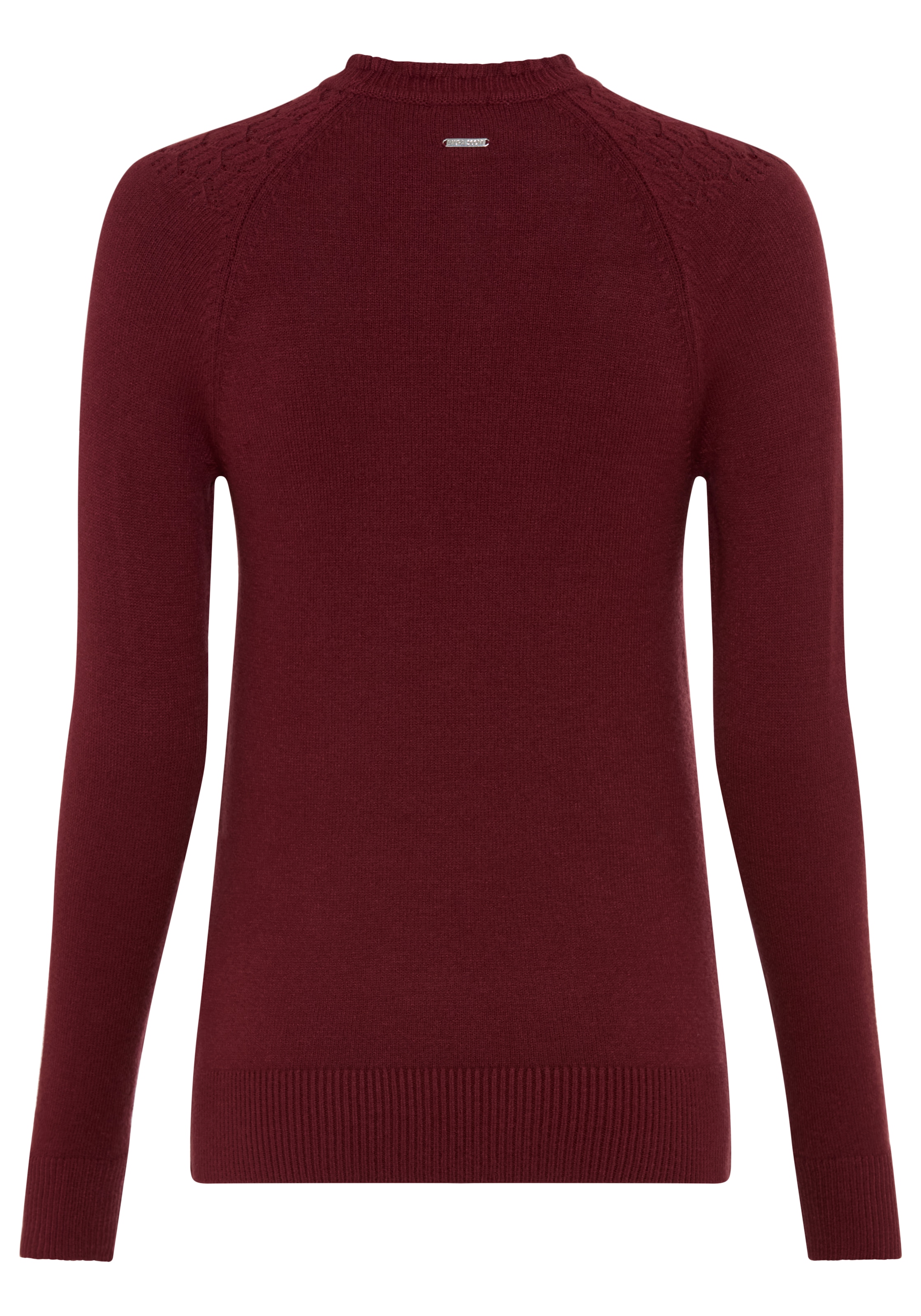 Laura Scott Strickpullover »aus Ajourstrick, mit figurbetonter Passform« aus weicher Viskosemischung, mit Wellenkante