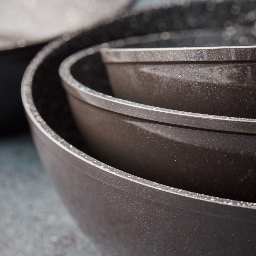 RESTO Kitchenware Bratpfanne »Aries, tiefe Wokpfanne mit vierschichtiger Marmor-Antihaftbeschichtung« Aluminium 1 Stk. tlg. mit einem abnehmbaren Griff - backofenfest, spülmaschinenfest