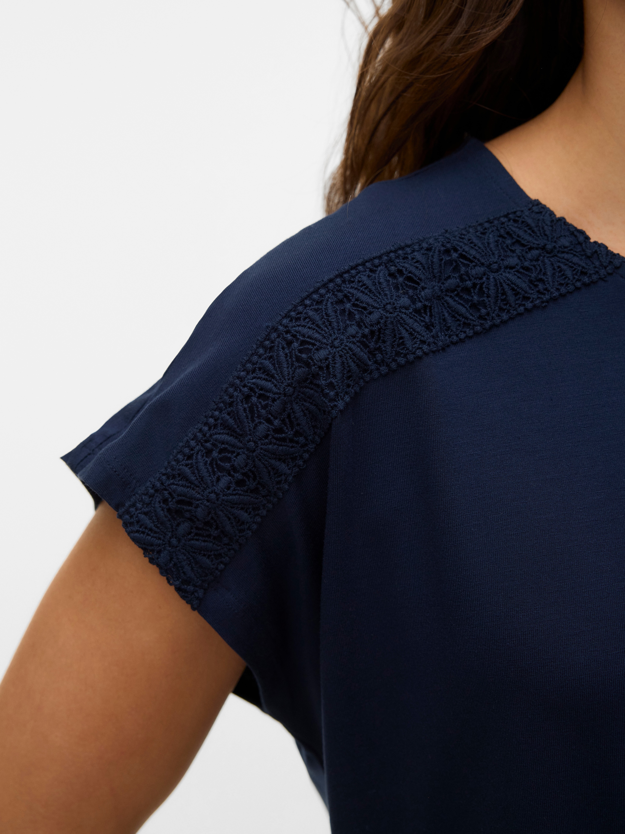 Vero Moda Kurzarmshirt »VMGINA SS O-NECK TOP JRS GA« Viskosemischung