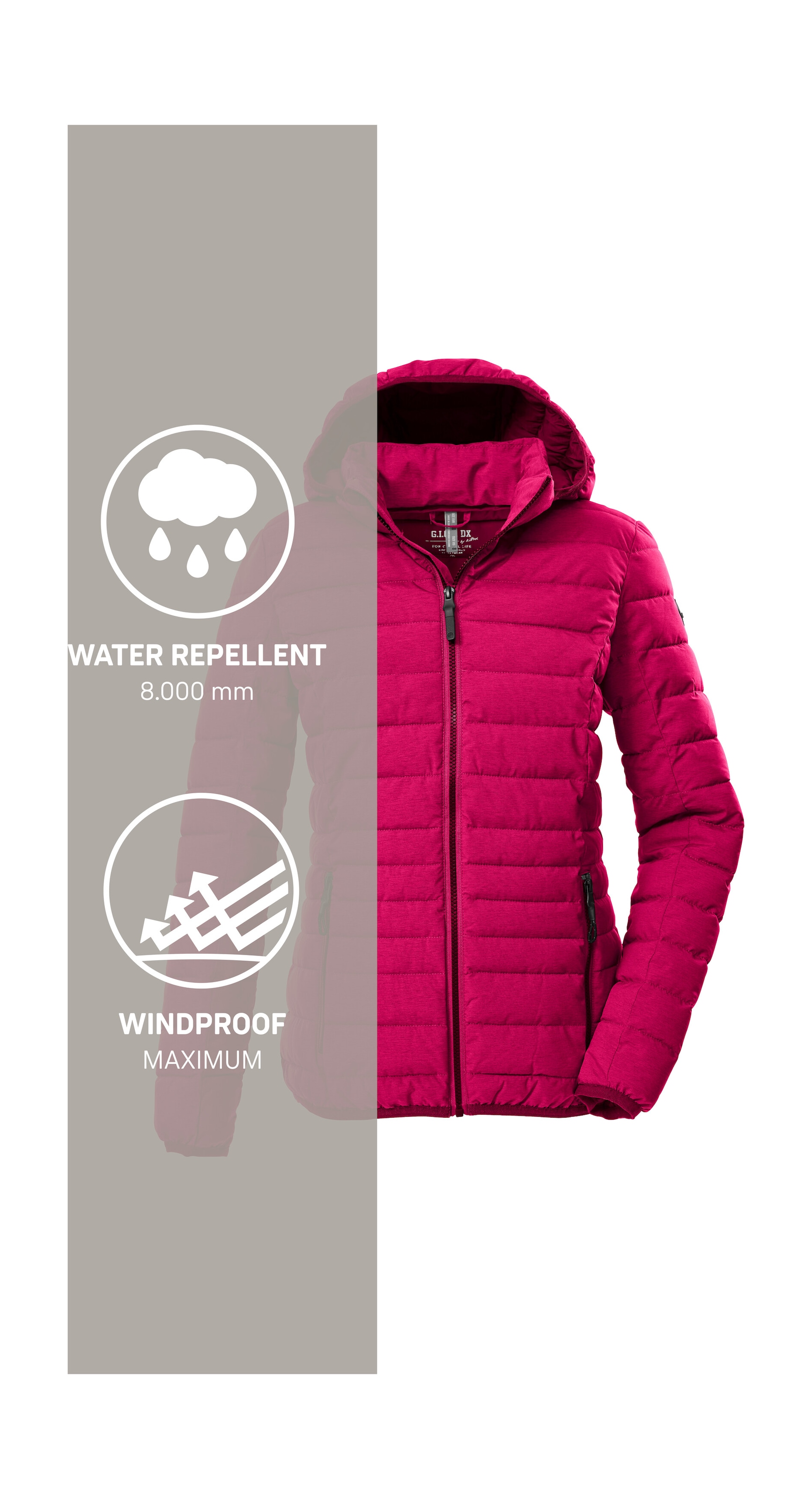 G.I.G.A. DX by killtec Steppjacke »GW 49 WMN QLTD JCKT«, Wind- und wasserabweisende Damen Steppjacke mit 8.000 mm Wassersäule
