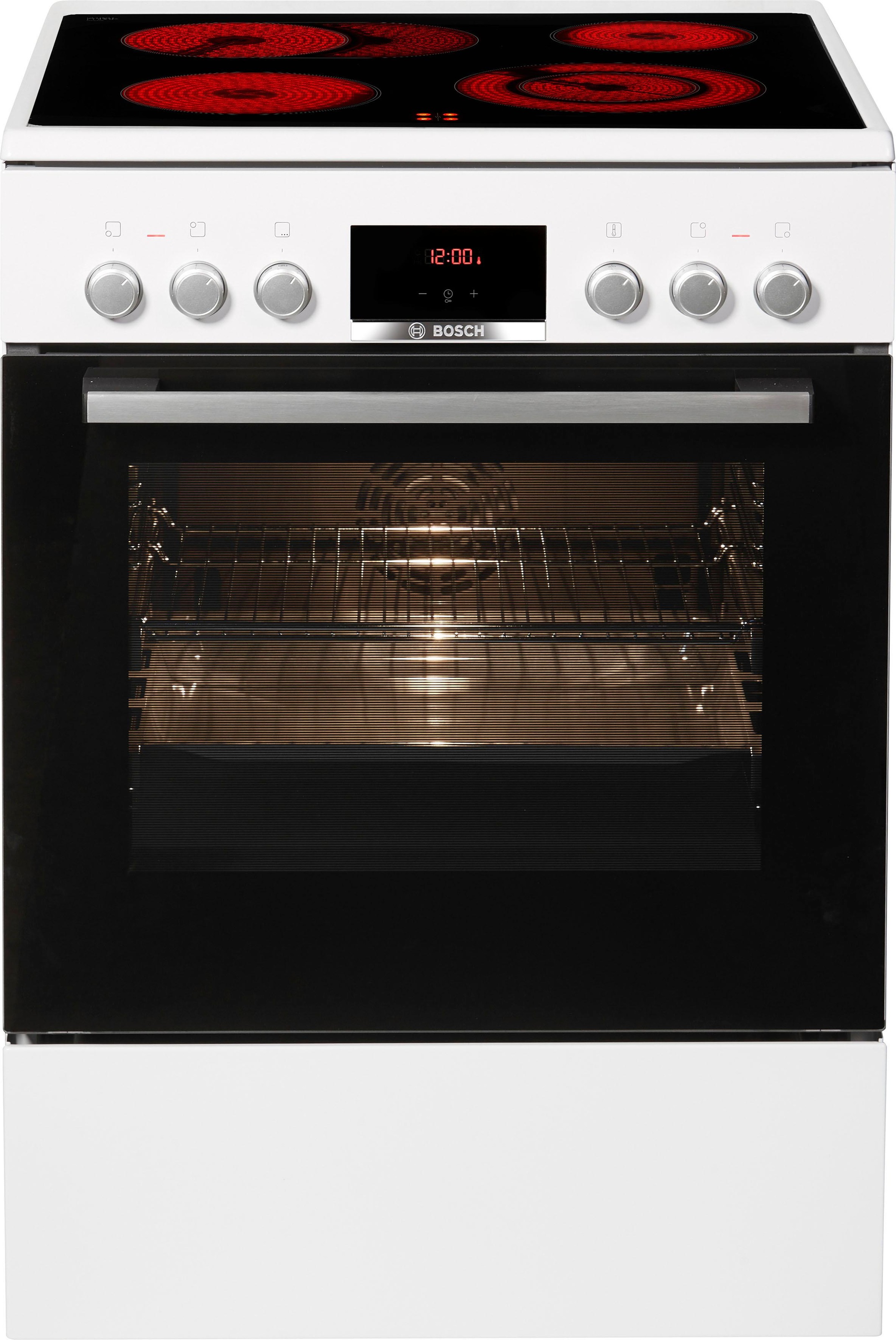 BOSCH Elektro-Standherd "HKR39C220", weiß, Herdsets, Perfekte Back- und Bratergebnisse dank Glaskeramik und 3D Heißluft