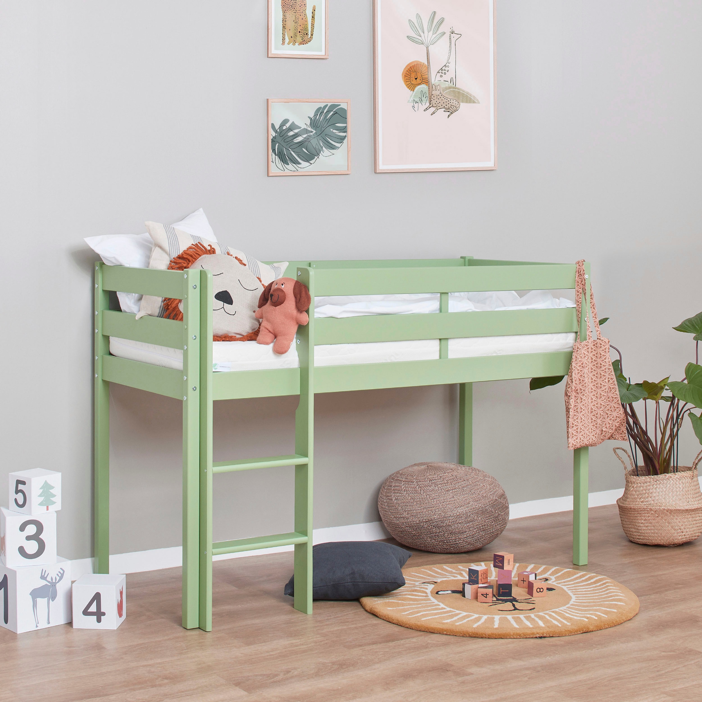Hoppekids Spielbett »ECO COMFORT, Hochbett, in 2 Einzelbetten teilbar«, Höhe 72cm, Farbe & Größe & Matratze