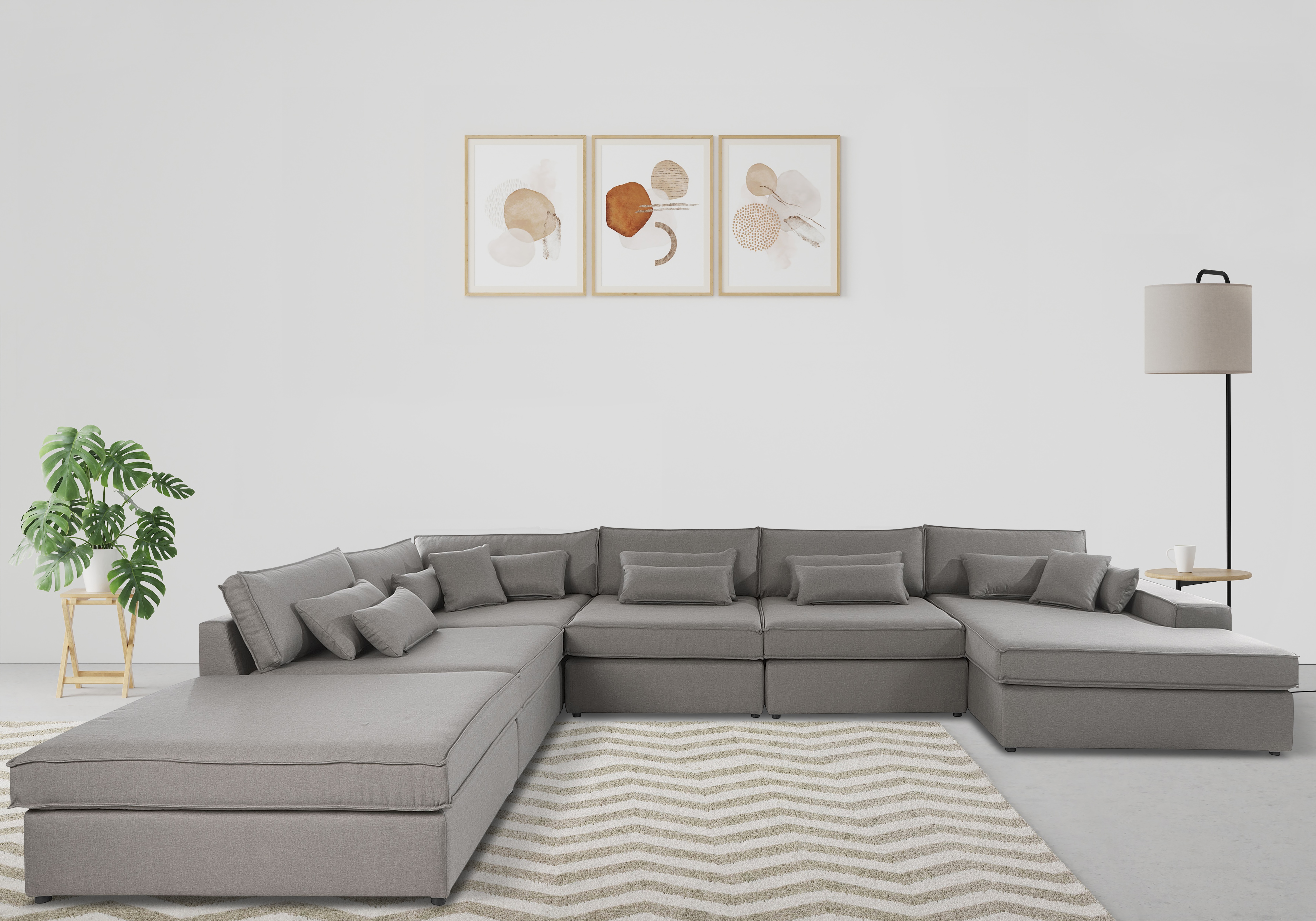 OTTO home Wohnlandschaft "Enid U-Form" 6 Teile, bestehend aus Modulen, in vielen Bezügen, auch in Breitcord