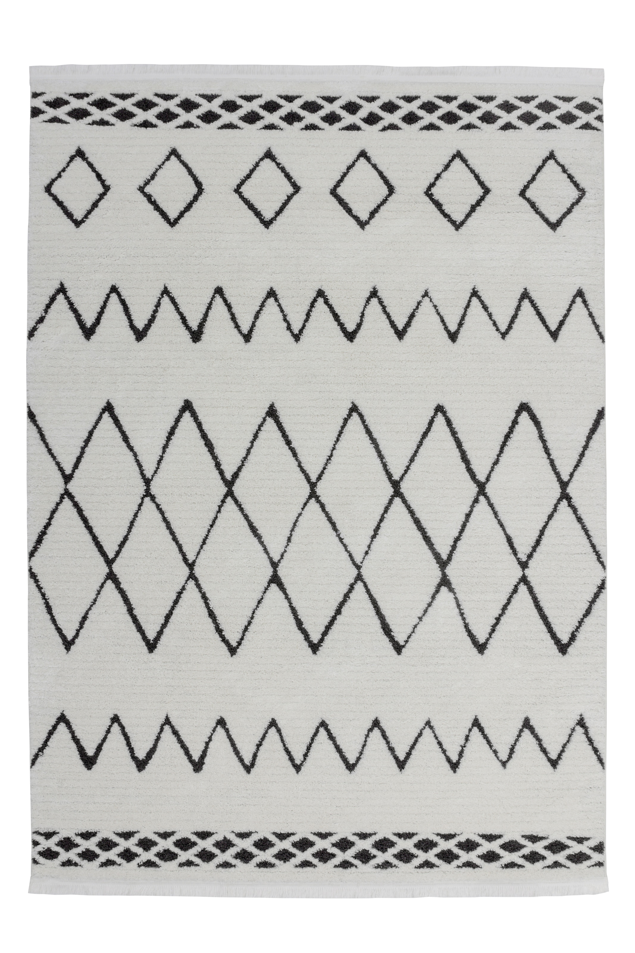 Kayoom Teppich »Agadir 310«, rechteckig, 23 mm Höhe, trendiger Ethno-Style, wie handgemalt wirkende Muster, mit Fransen
