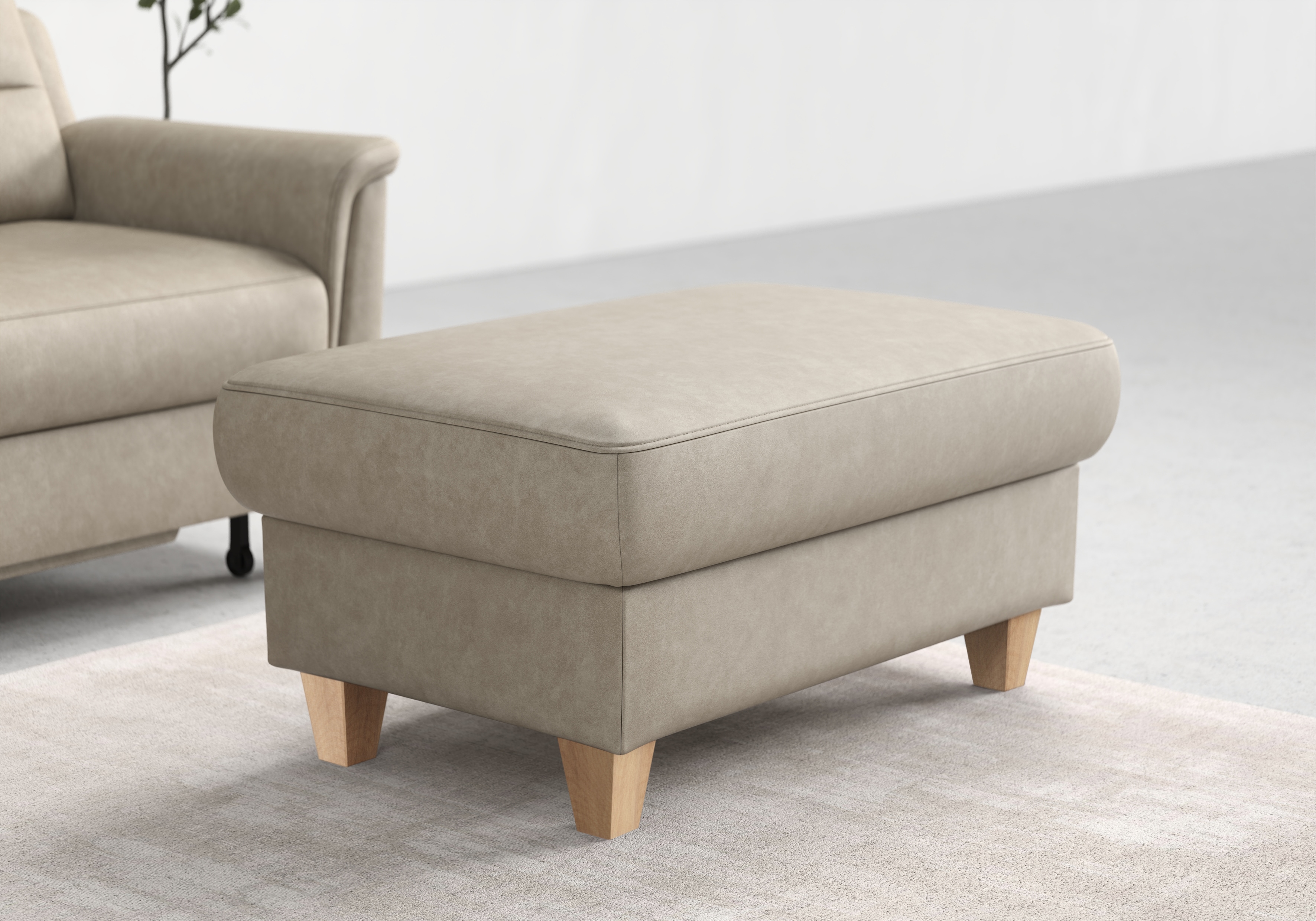 sit&more Stauraumhocker "Farö" mit Stauraum und Federkern und naturfarbenen Füßen