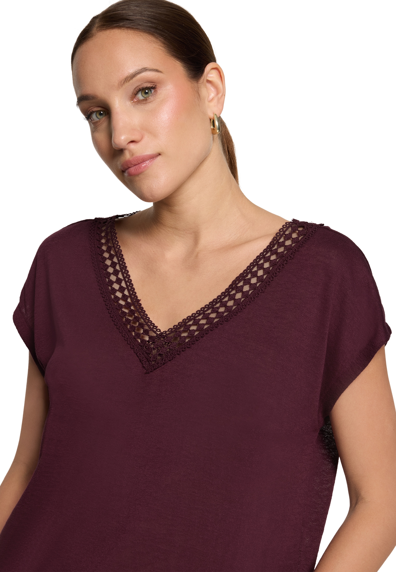 Zero T-Shirt »Damen mit V-Ausschnitt« 1 Spitze
