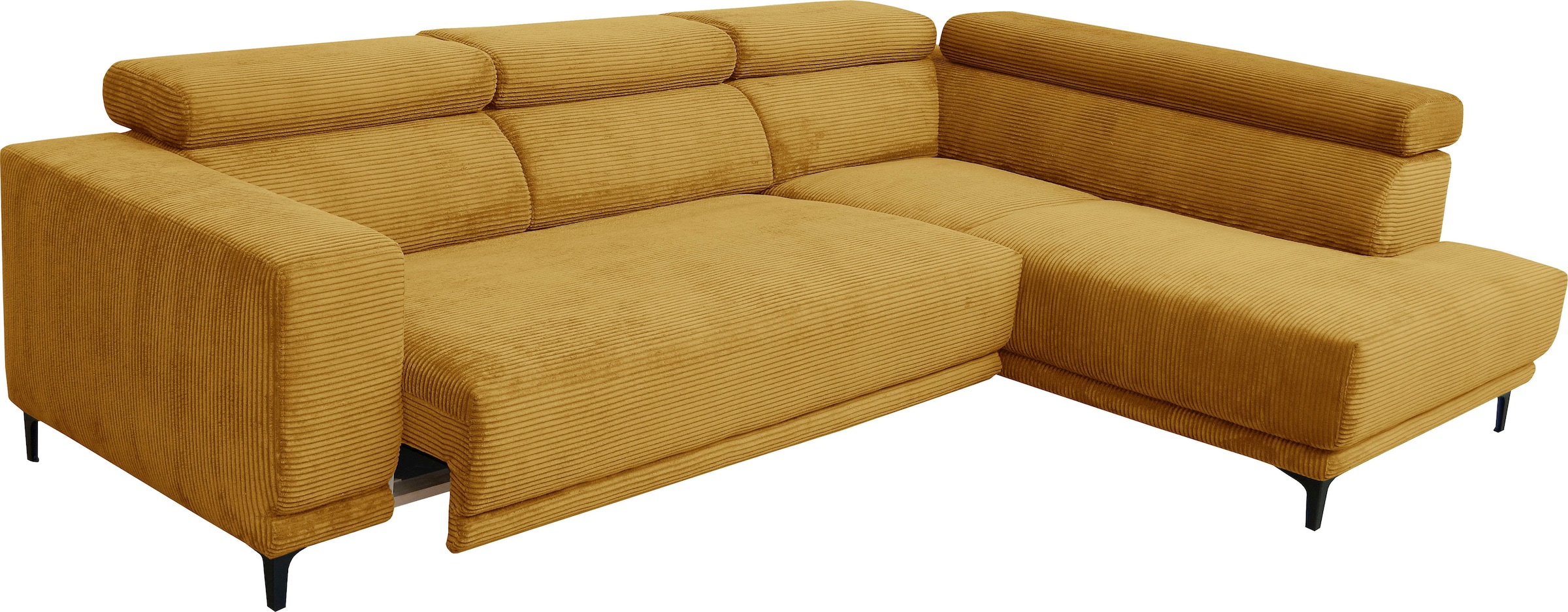 alina Ecksofa »Hikari«, wahlweise mit Sitzvorzug, in modernem Cordstoff, Breite 276 cm