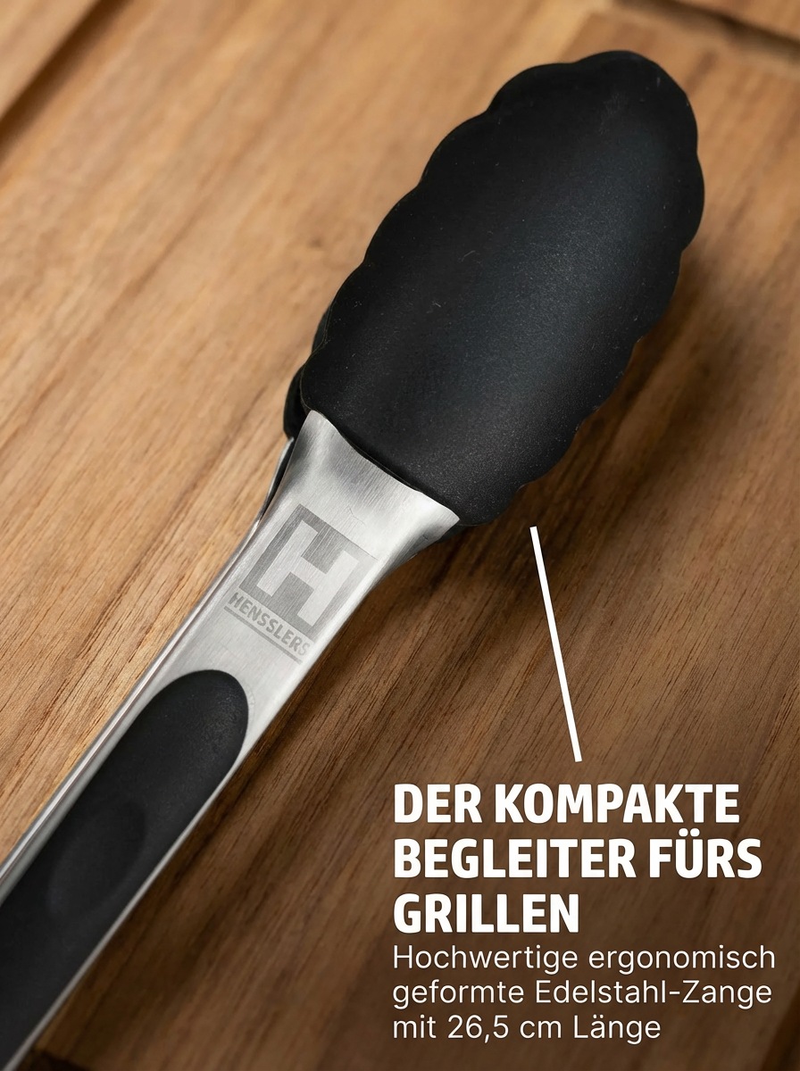 HENSSLERS Wok »Premium, Pfanne 28 cm, inklusive Grillzange« Edelstahl Set, 2 tlg.