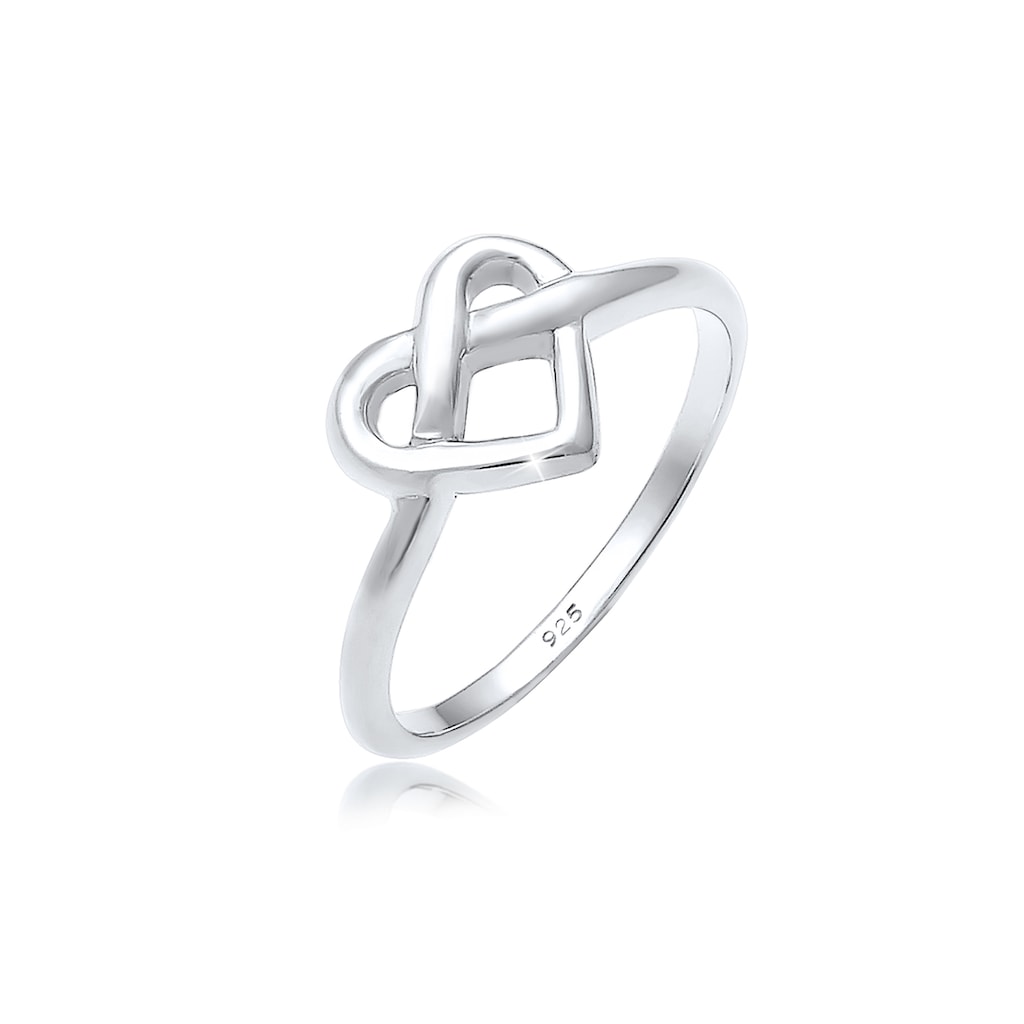 Elli Fingerring »Brezel Herz Knoten Trend 925 Sterling Silber«