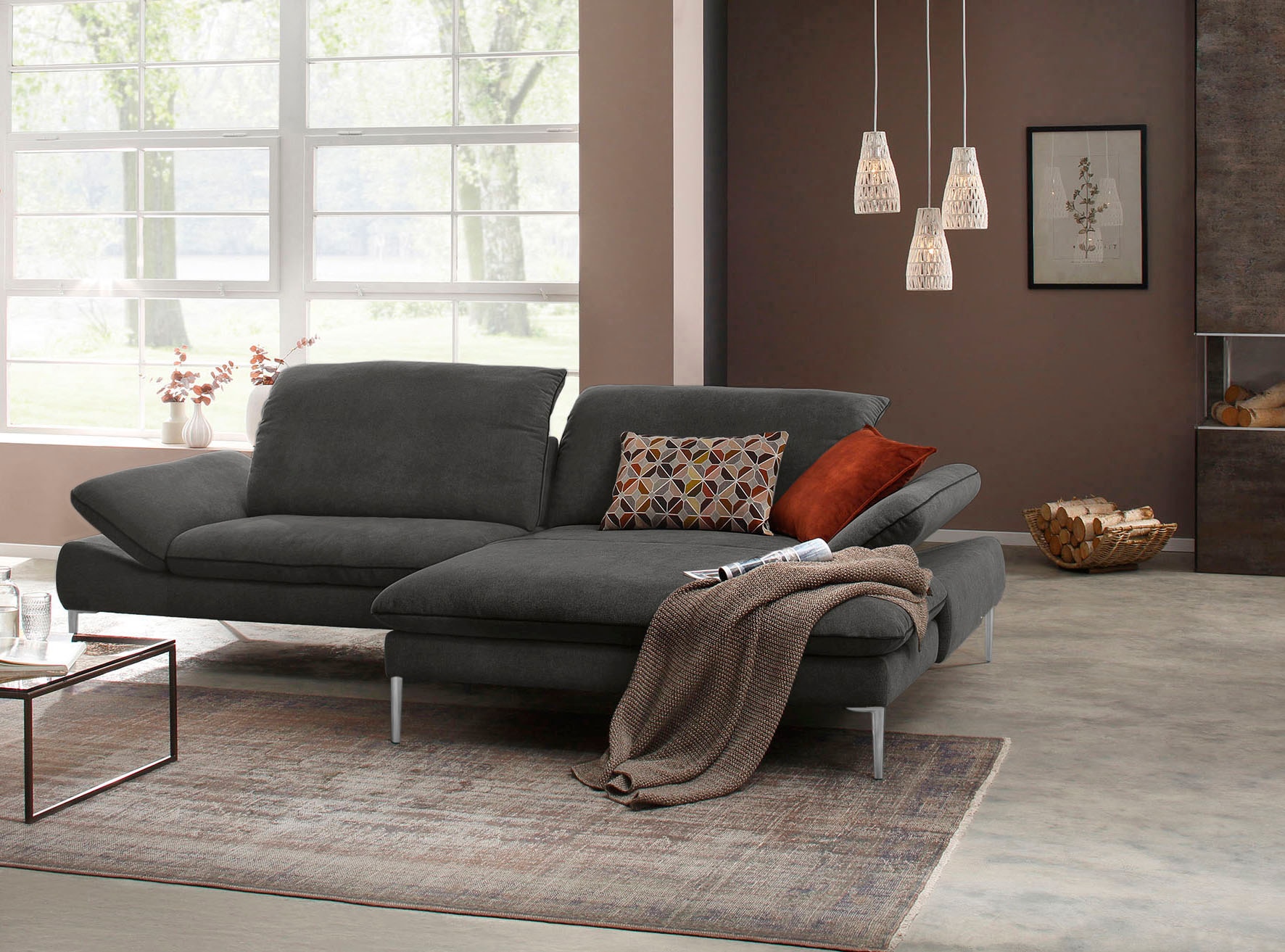 Ecksofa »enjoy&MORE«, mit Sitztiefenverstellung, Füße Chrom glänzend, Breite 294 cm