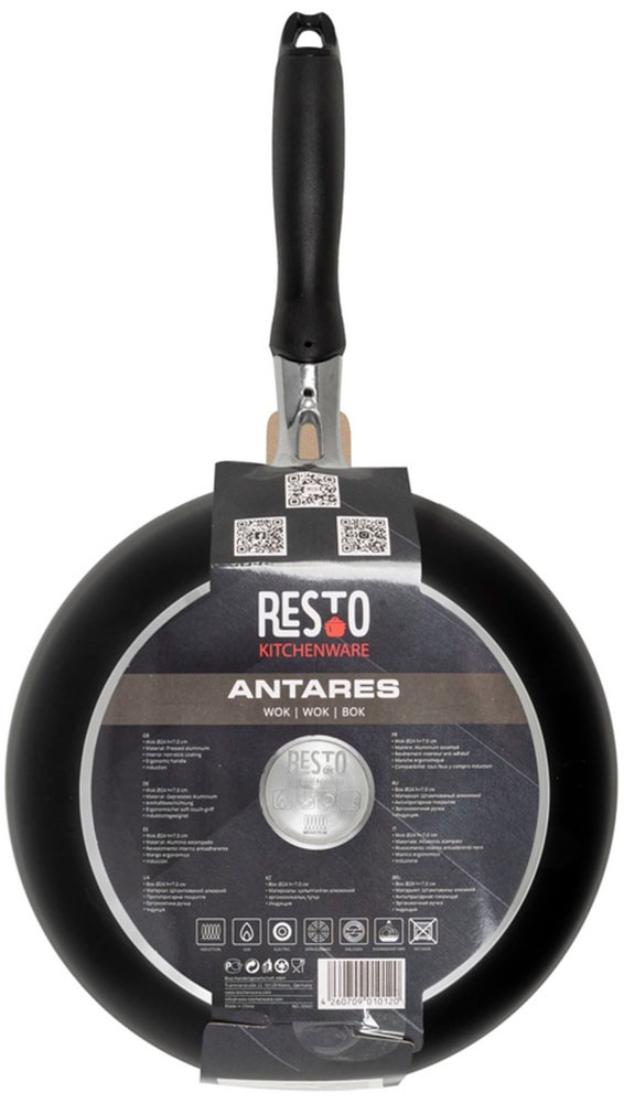 RESTO Kitchenware Wok »Antares, Bratpfanne antihaftbeschichtet und spülmaschinenfest«, Aluminium, (1 tlg.), Induktion, für alle Herdarten geeignet