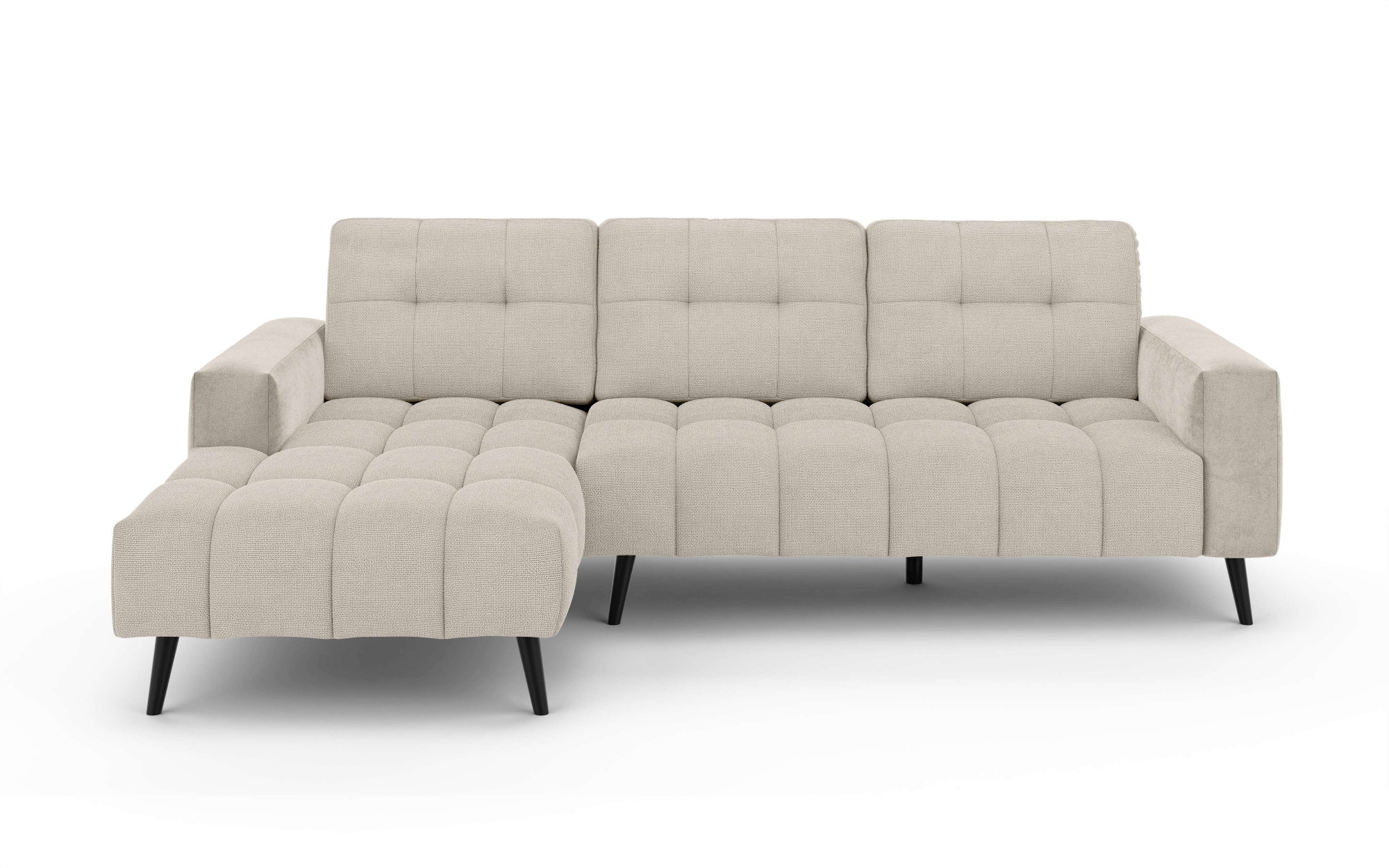 INOSIGN Ecksofa »SERINE mit Recamiere rechts/links bestellbar, Maße B/H/T 253/91/161 cm«, L-Form mit Wellenunterfederung, 3 Rückenkissen, ohne Bettfunktion