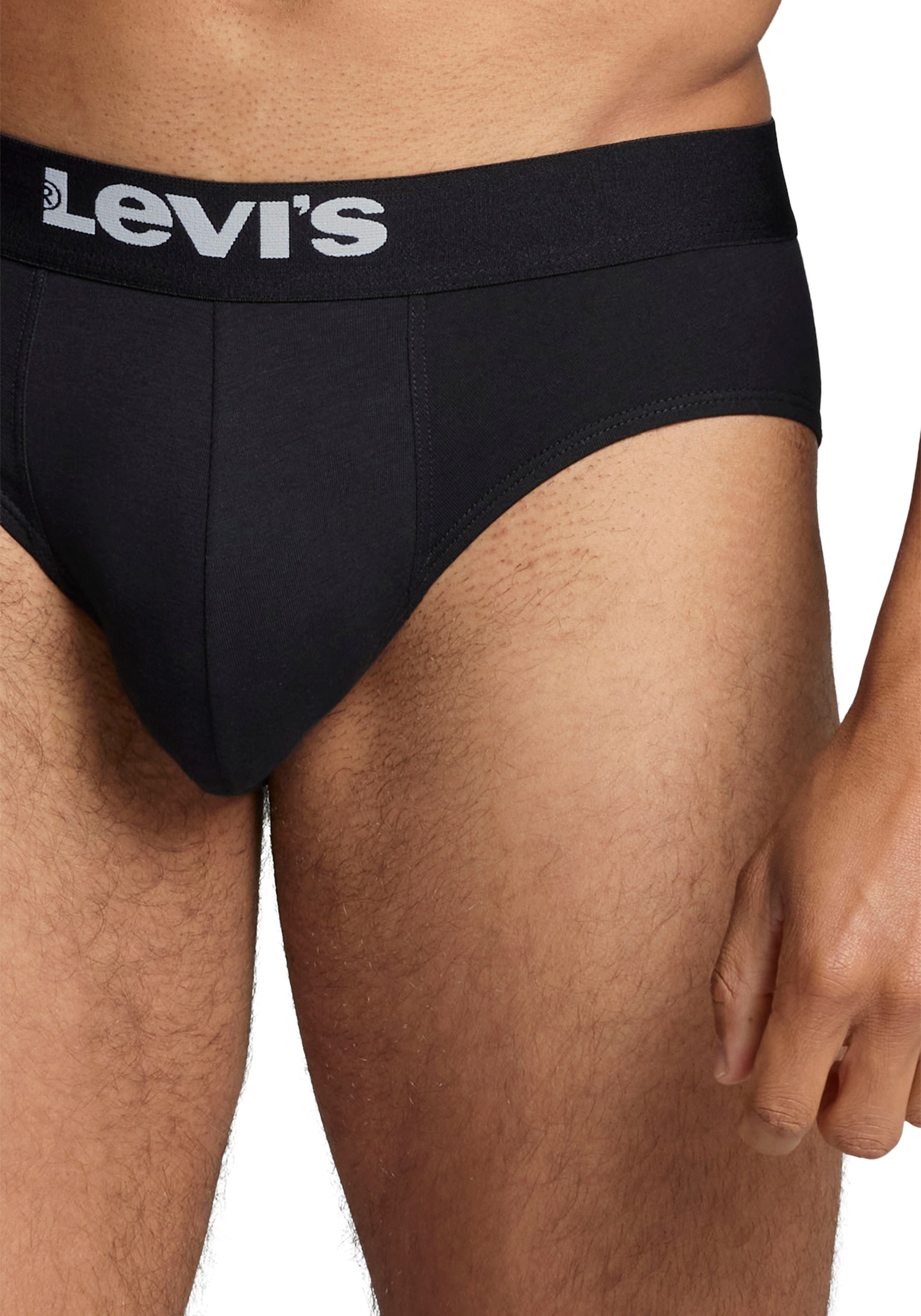 Levi's® Slip »LEVIS MEN SOLID BASIC BRIEF ORG CO 2P«, (2er Pack), mit kontrastreichem Logobund