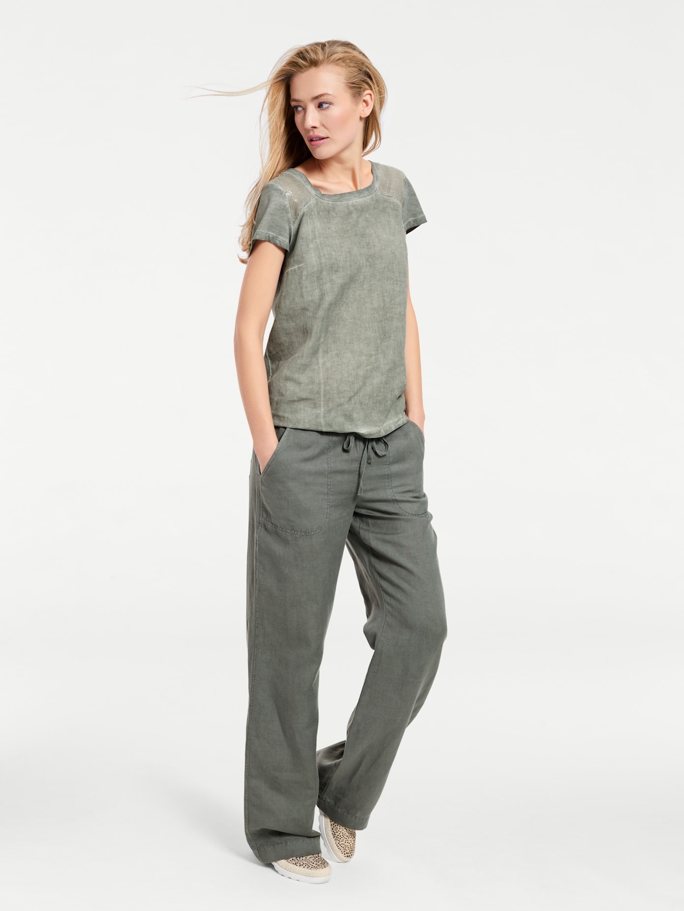 HEINE Pull-On Trousers Khaki Size 18 3