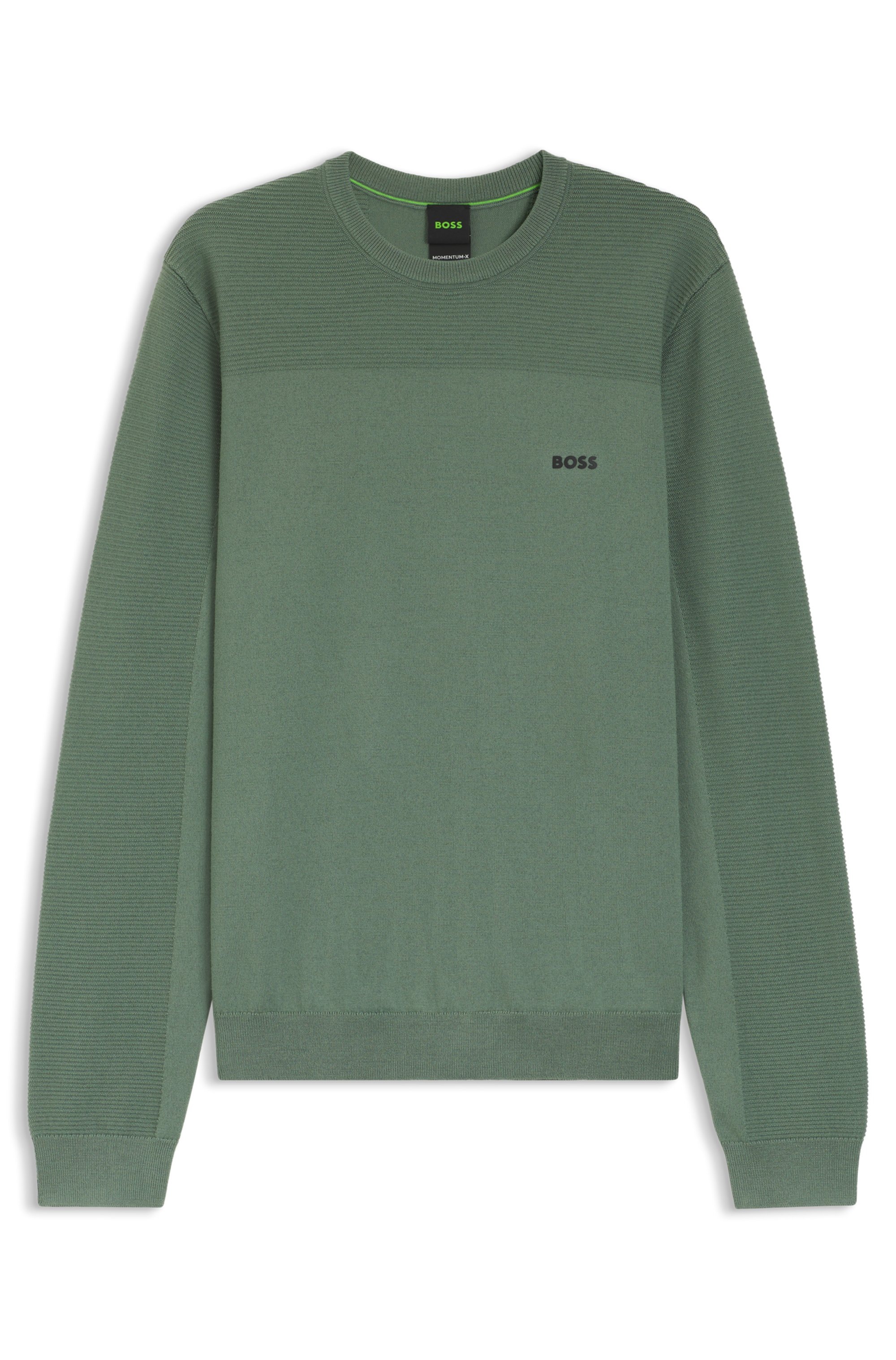 BOSS GREEN Strickpullover "KN Momentum-X CN" Rundhalsausschnitt, Regular Fi günstig online kaufen