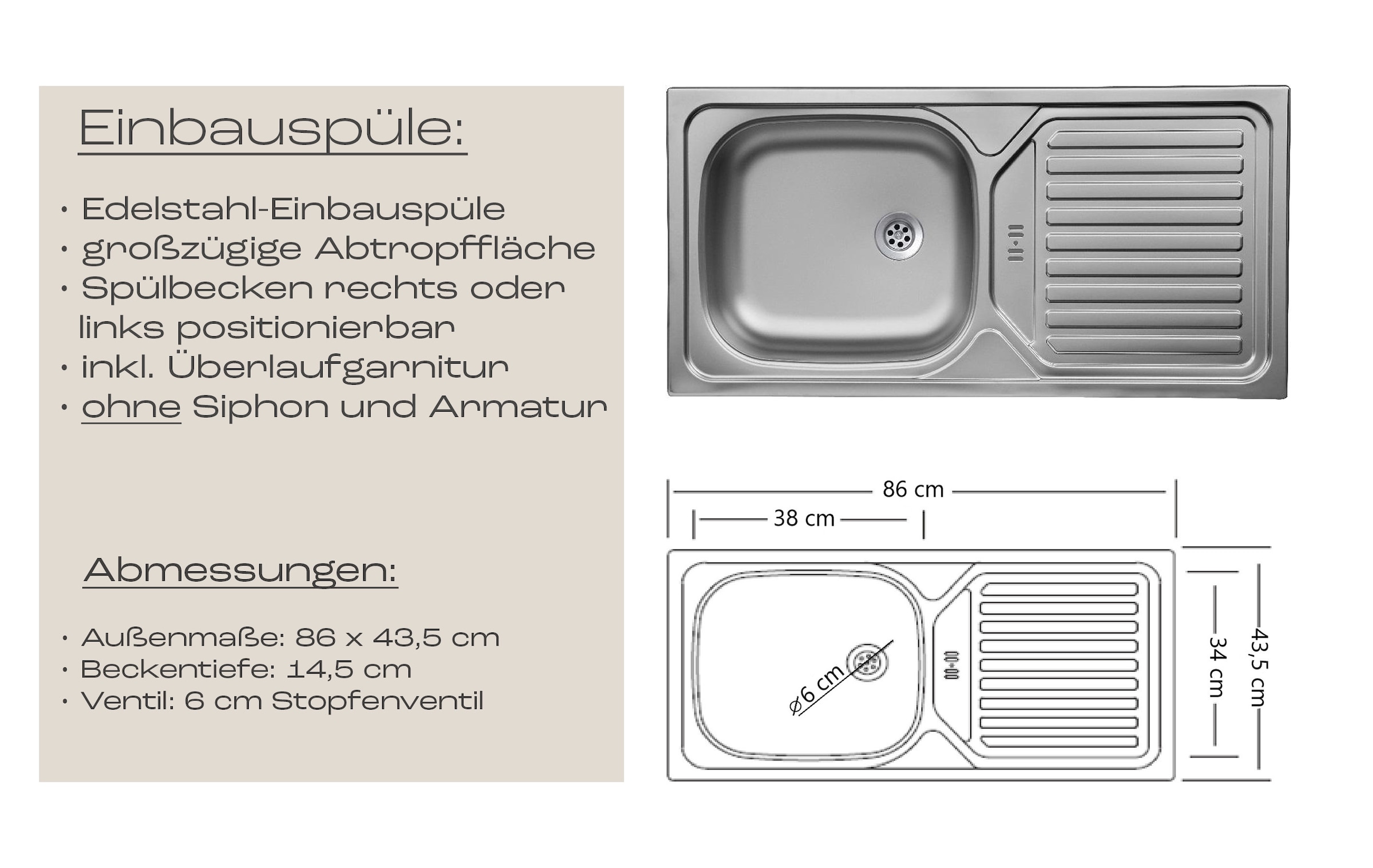 KOCHSTATION Küchenzeile »KS-Virginia,neu in verbesserter Ausführung« Arbeitsplatte 38 mm stark, Stauraum, Softclose,  Breite 220 cm, Soft-Close, wahlweise mit E-Geräten