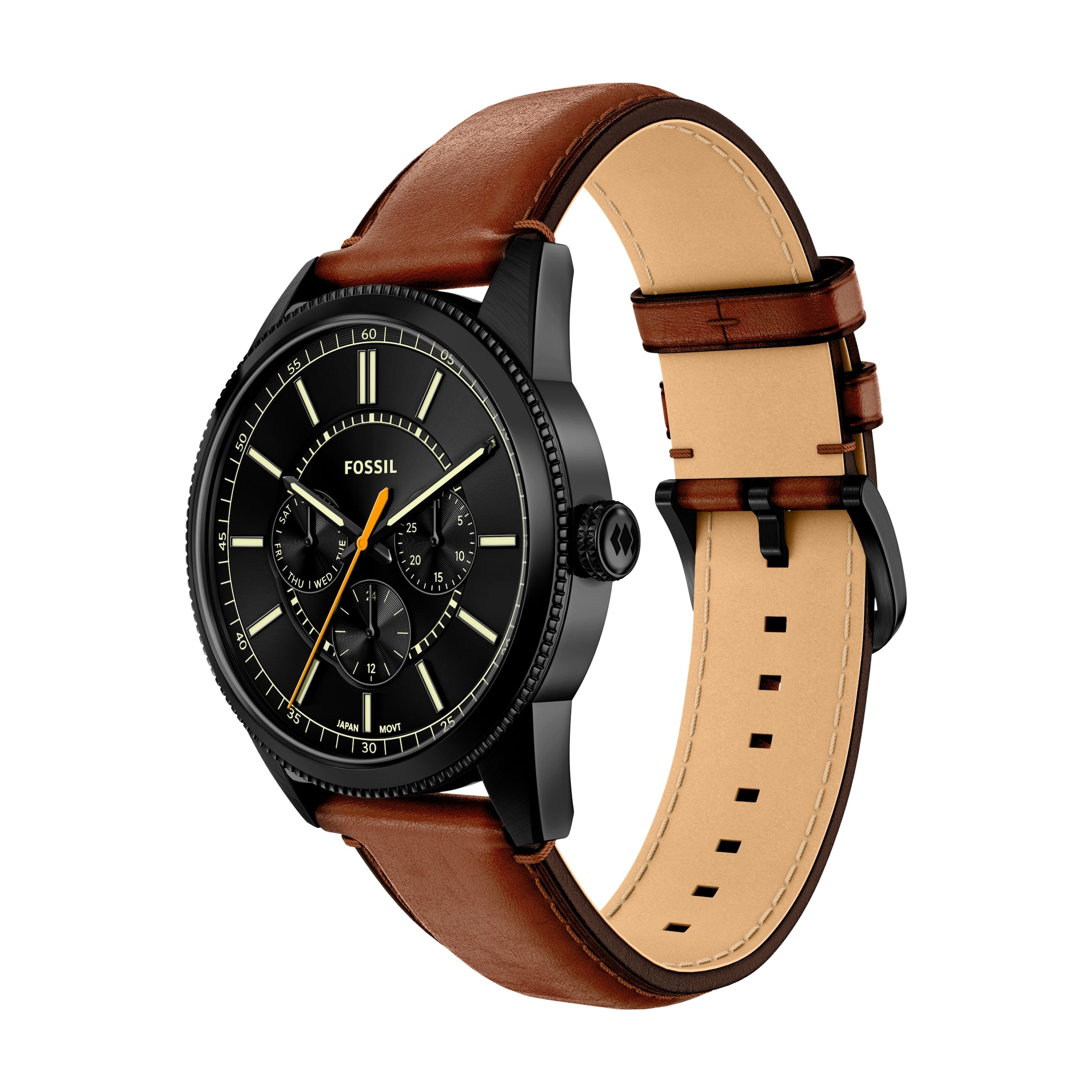 Fossil Multifunktionsuhr »Pearson« Quarzuhr, Armbanduhr, Lederarmband, analog, Tag, Wochentag