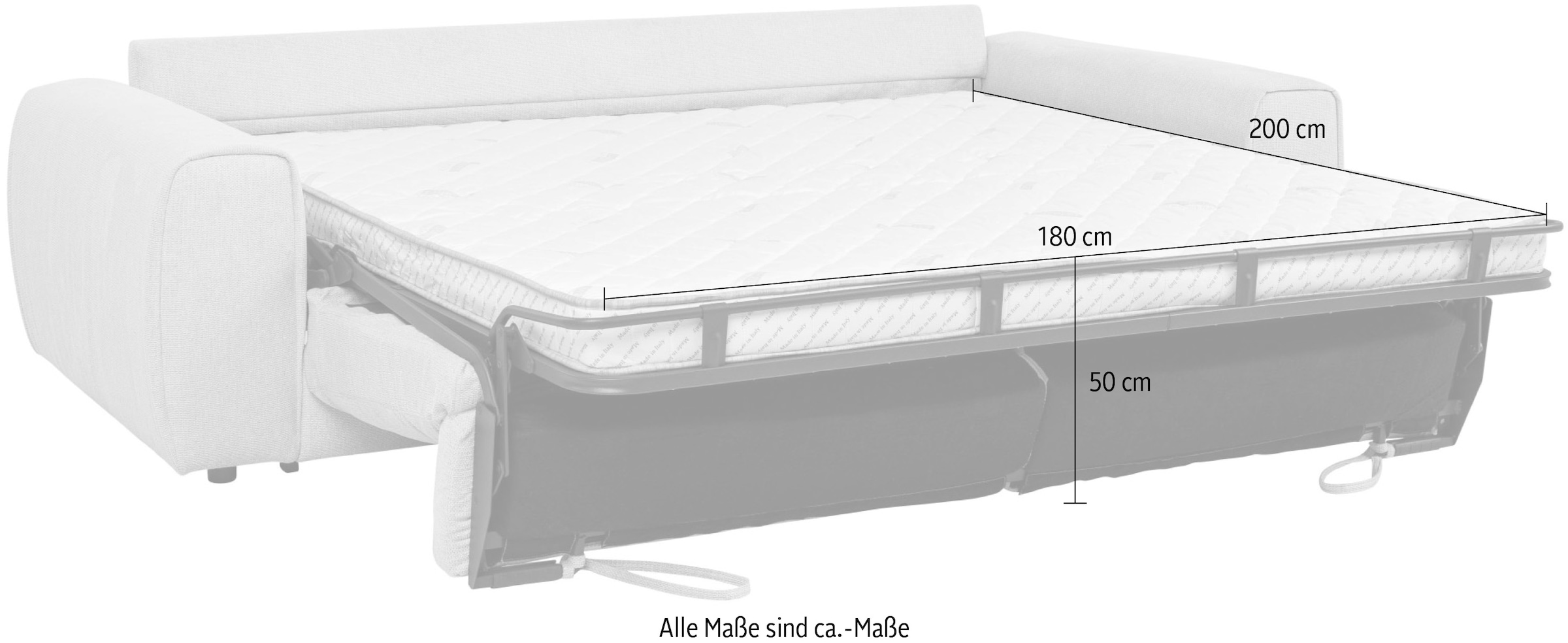 OTTO home Schlafsofa »Rillea, Sofa, Couch, MADE in Europe« B: 252 cm, FSC®, Liegefläche 180x200 cm