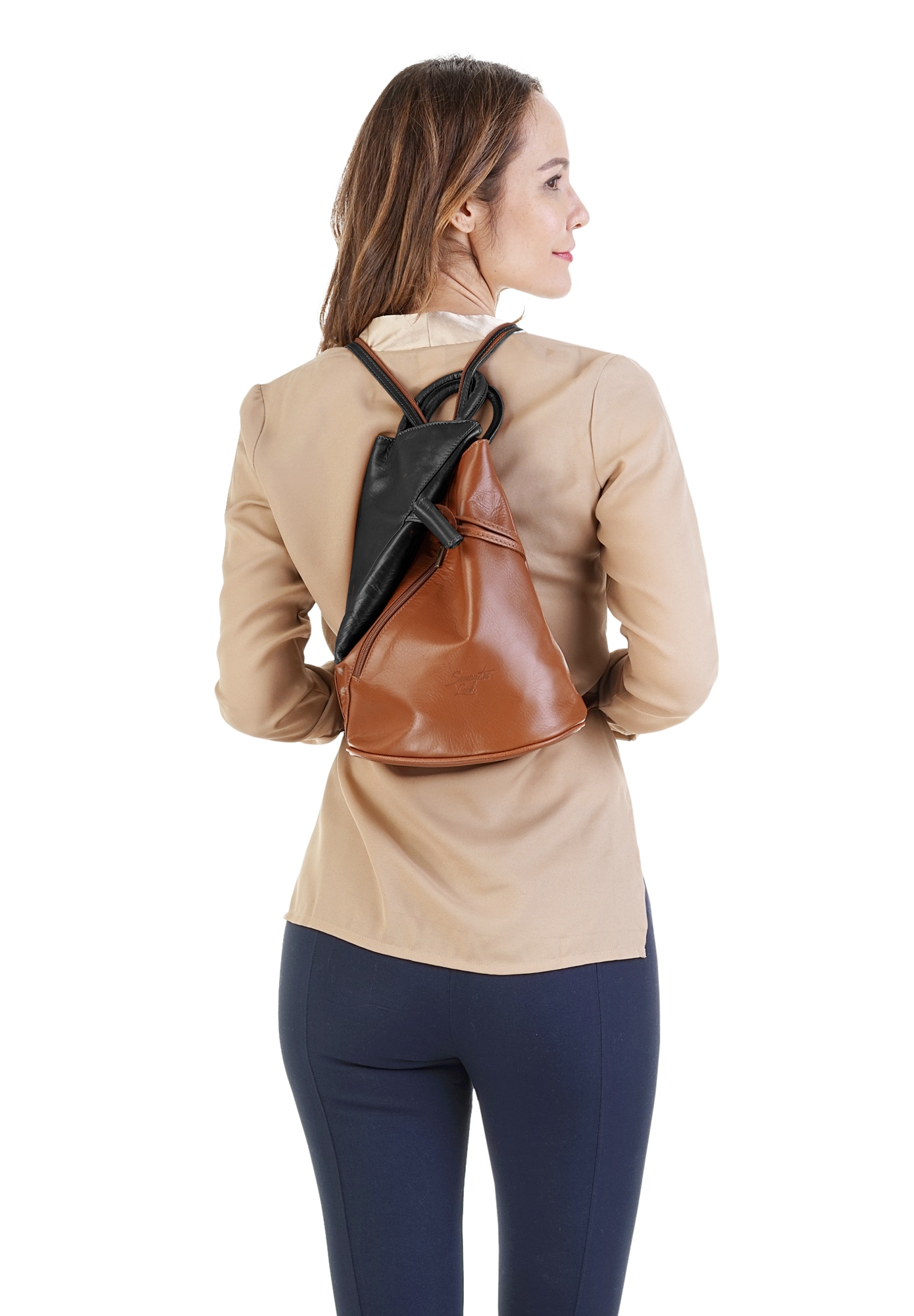 Samantha Look Cityrucksack, echt Leder, Made in Italy