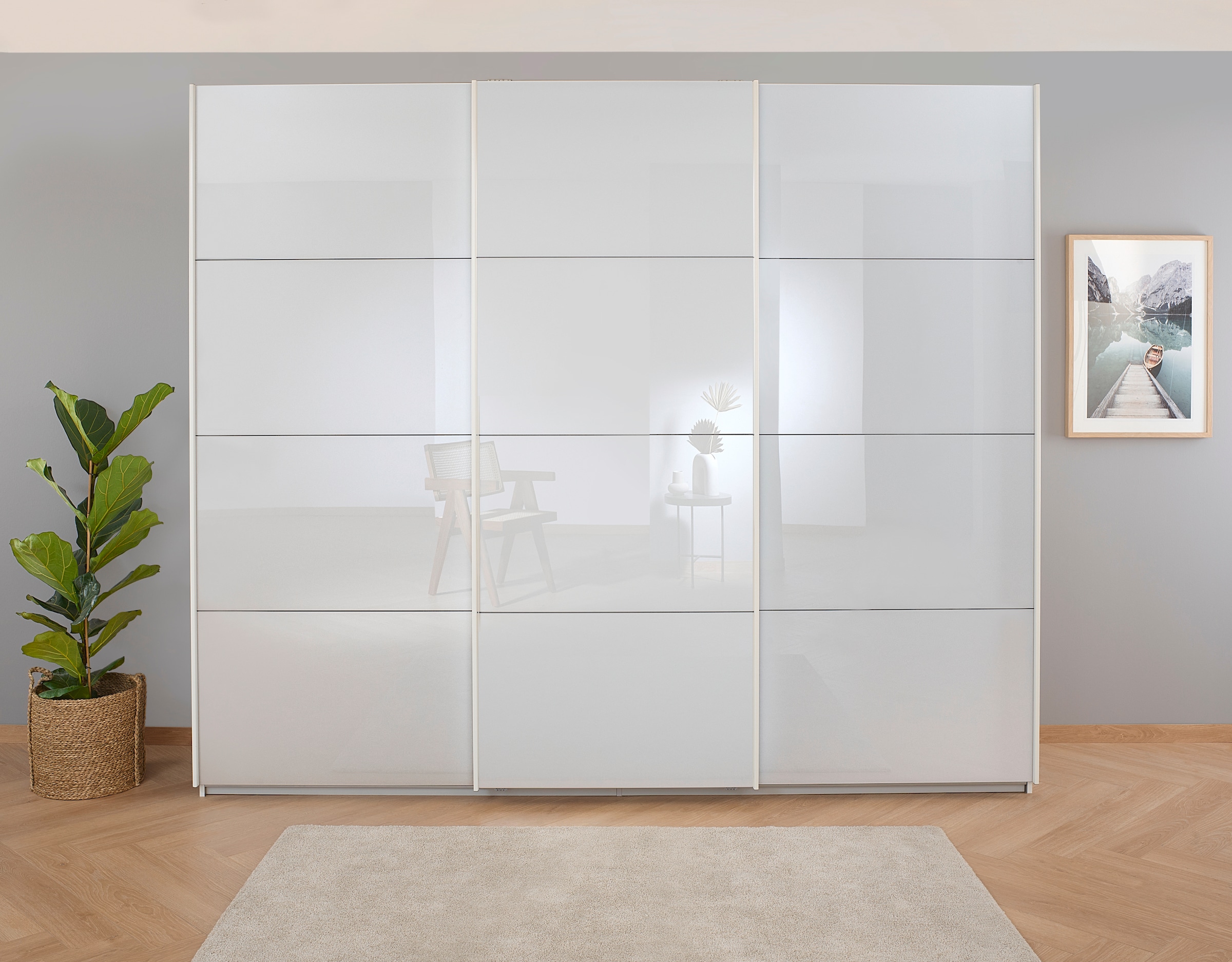 OTTO home Kleiderschrank "Mehrzweckschrank Aktenschrank Möbel Mietswohnung Schlafzimmer KOLUNA" 3 Ausstattungen BASIC/CLASSIC/PREMIUM (inkl. SOFT-CLOSE-FUNKTION), Breiten 203/271/315/360 cm Höhen 210/229 Glas-Front MADE IN GERMANY