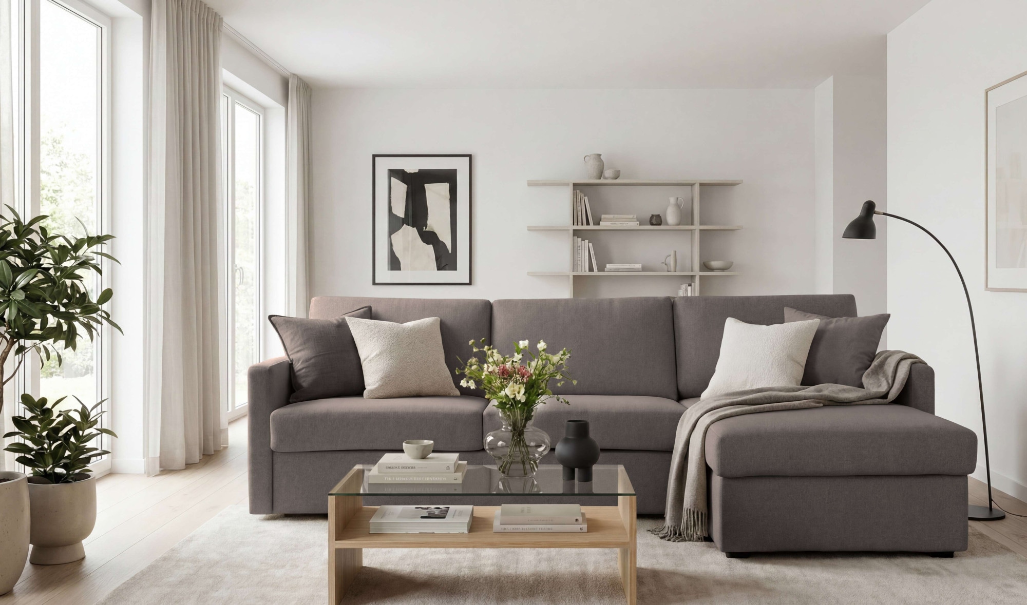 OTTO home Schlafsofa "GOLDPOINT Ecksofa 264 cm, Liegefläche (140/200cm), L-Form" Bettfunktion, Bonell-Federkernmatratze und Dauerschläfer-Funktion