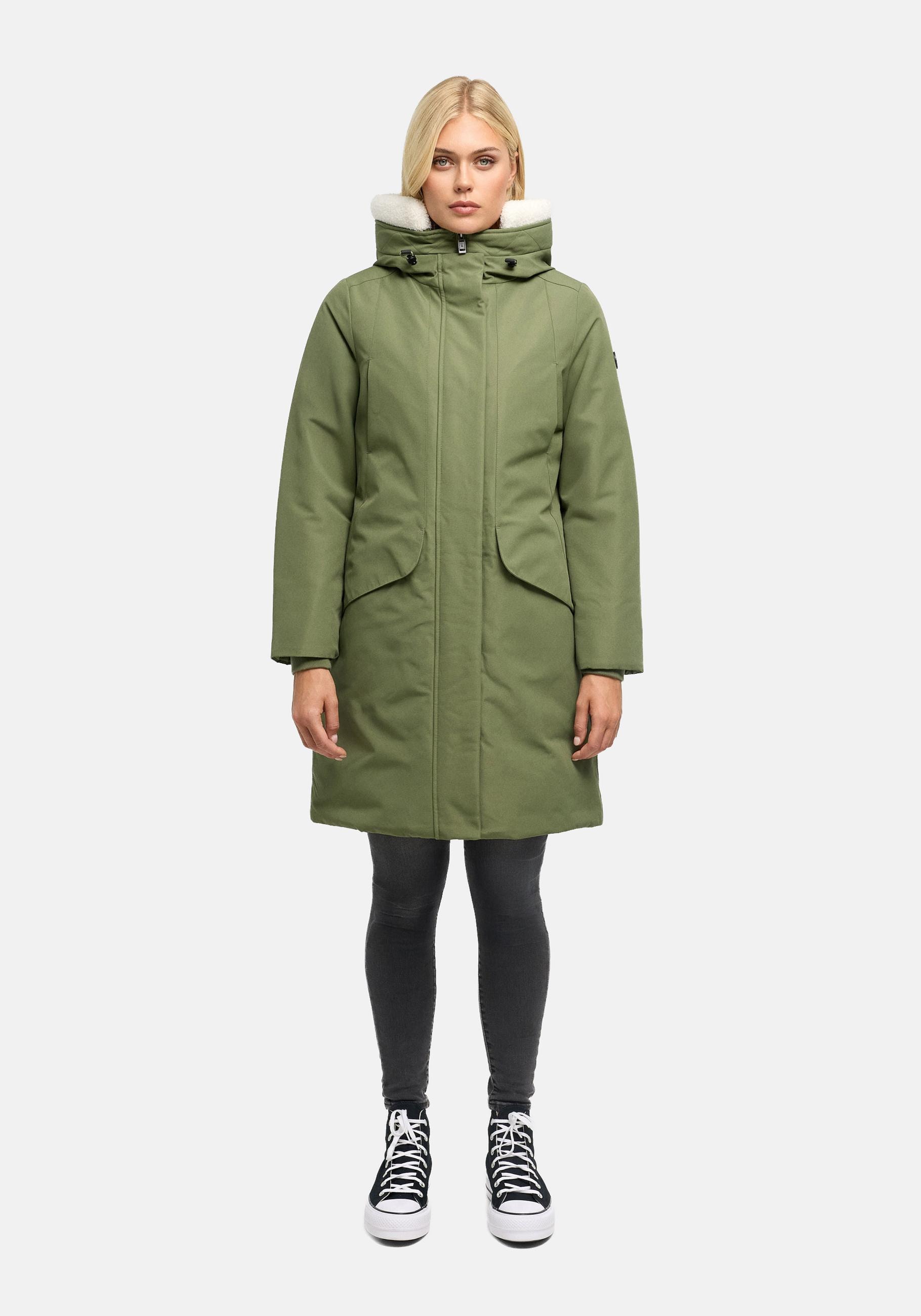Navahoo Wintermantel »Bibber-Beauty 14« Warmer Damen Parka mit Tailenzugband