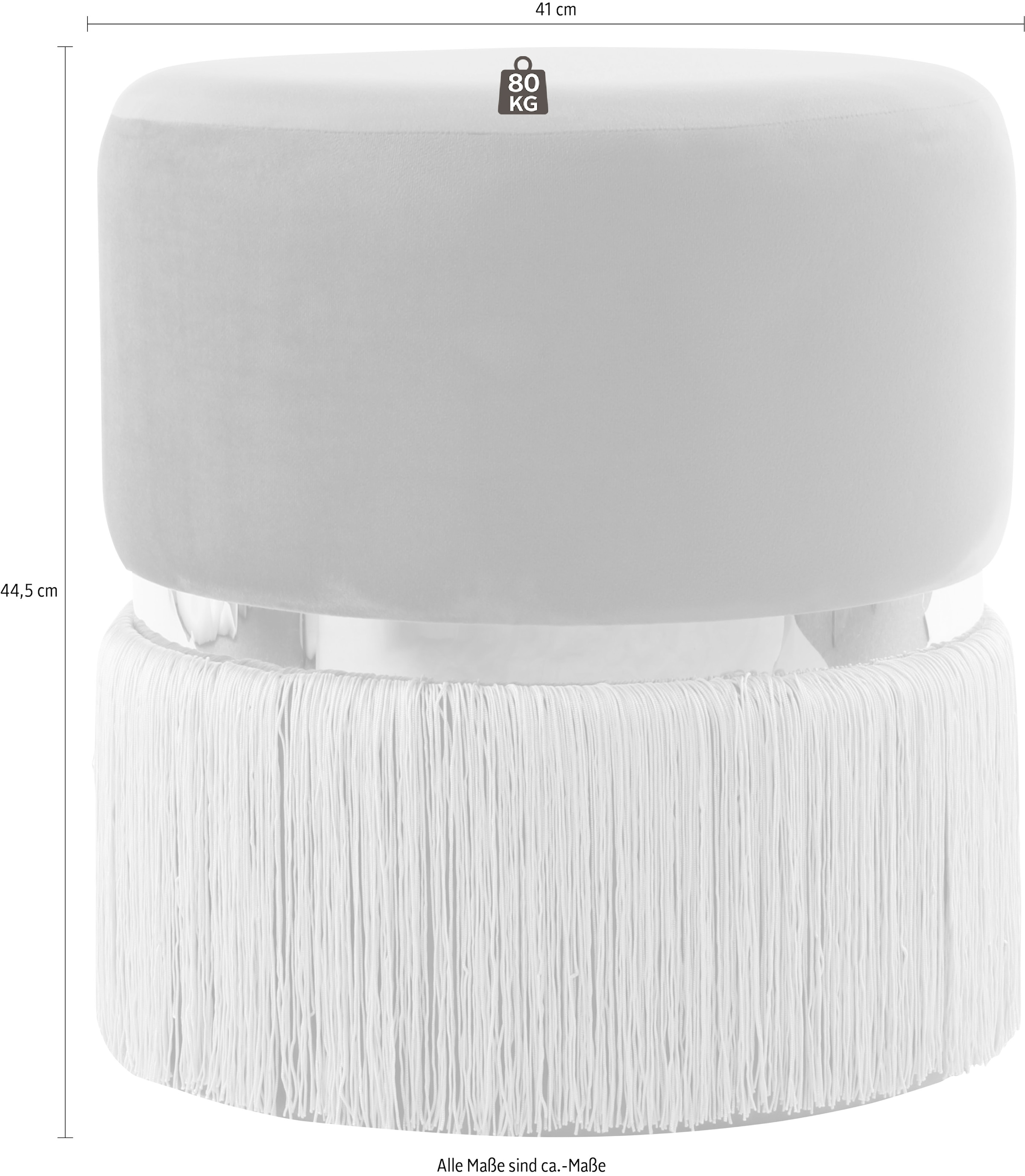 Kayoom Sitzhocker »Hocker Rebecca 825, Sitzpouf in runder Form,mit samtigem Bezug«, (1 St.), pflegeleicht, modern, vielseitig verwendbar, Sitzfläche gepolstert