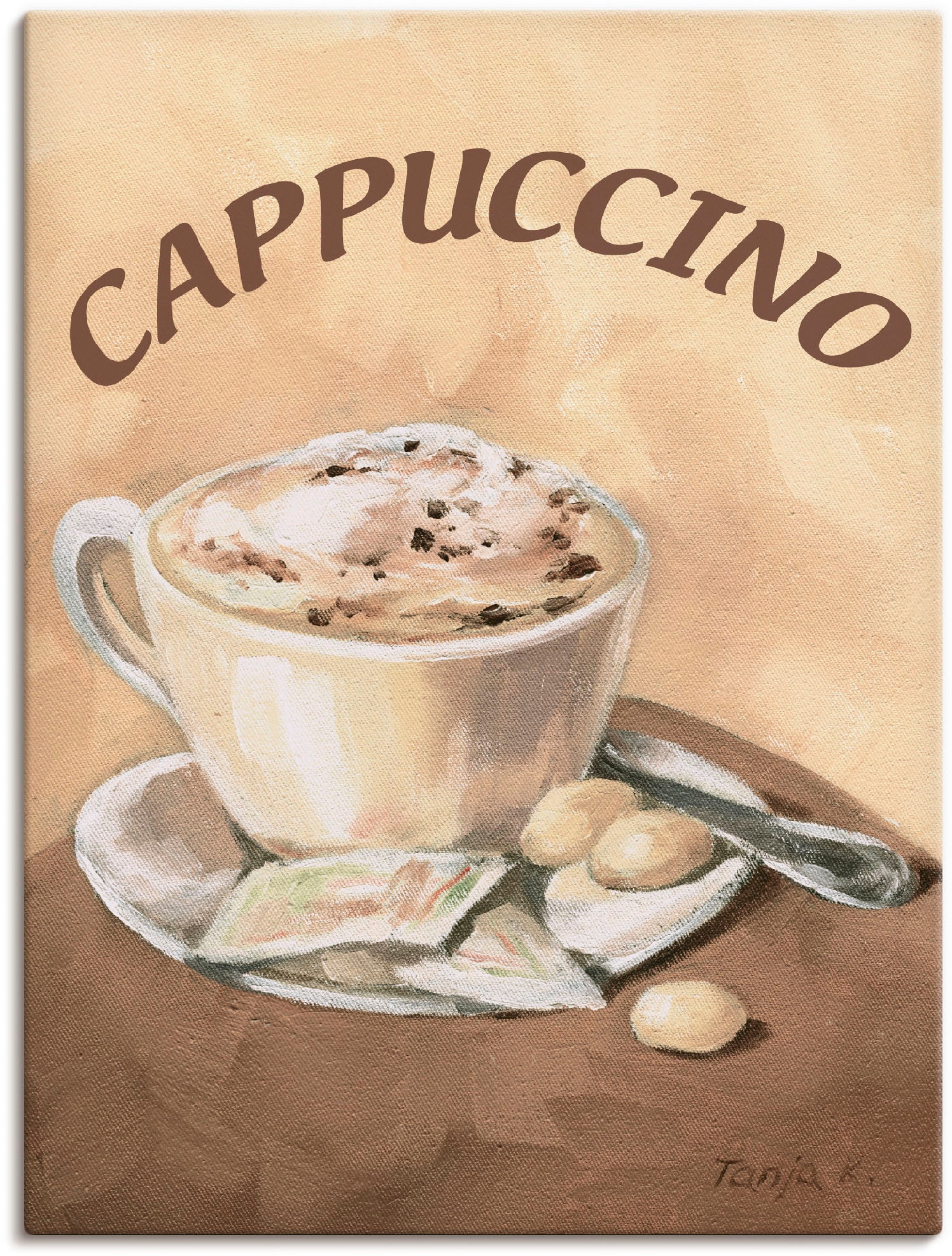 Artland Wandbild "Tasse Cappuccino", Getränke, (1 St.), als Leinwandbild, P günstig online kaufen