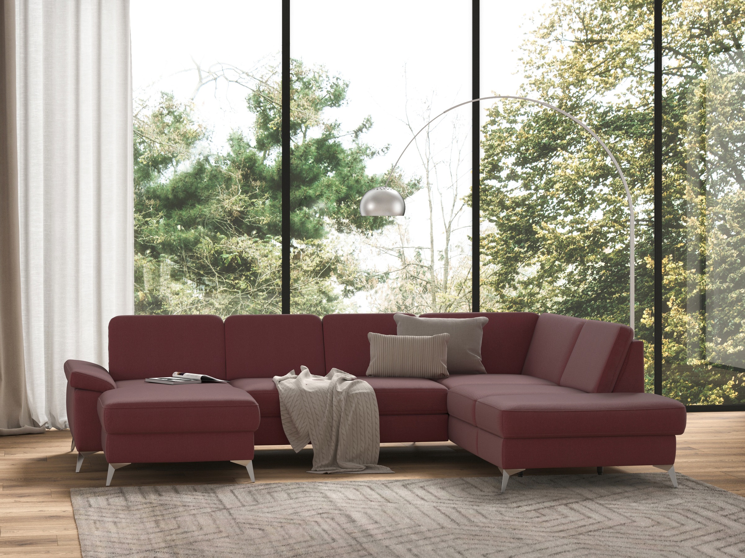 Thumbnail - sit&more Wohnlandschaft "Padua U-Form" inklusive Sitztiefenverstellung, Armteilfunktion und Federkern
