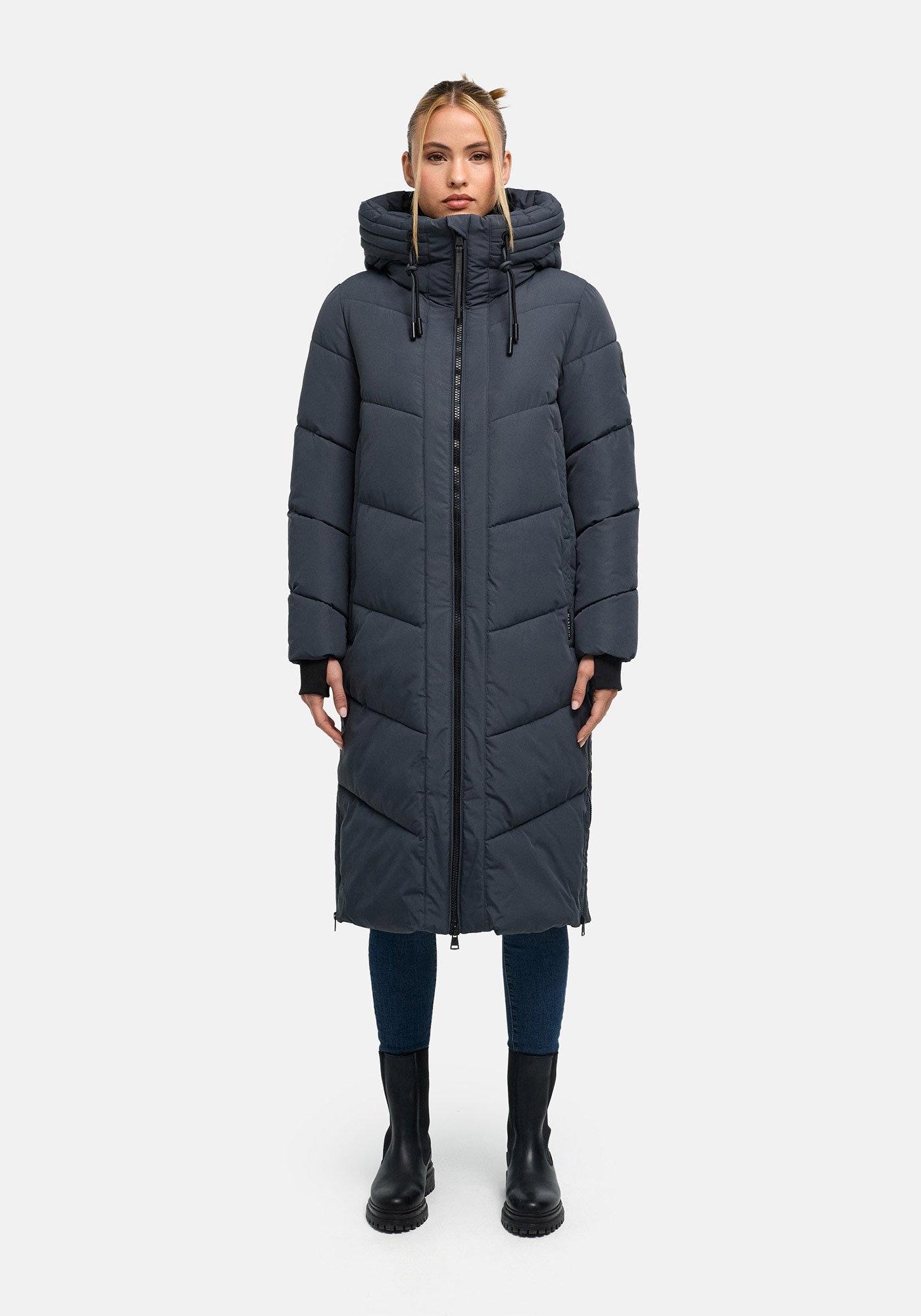 Marikoo Winterjacke "Nadaree XVI" Stepp Mantel mit großer Kapuze