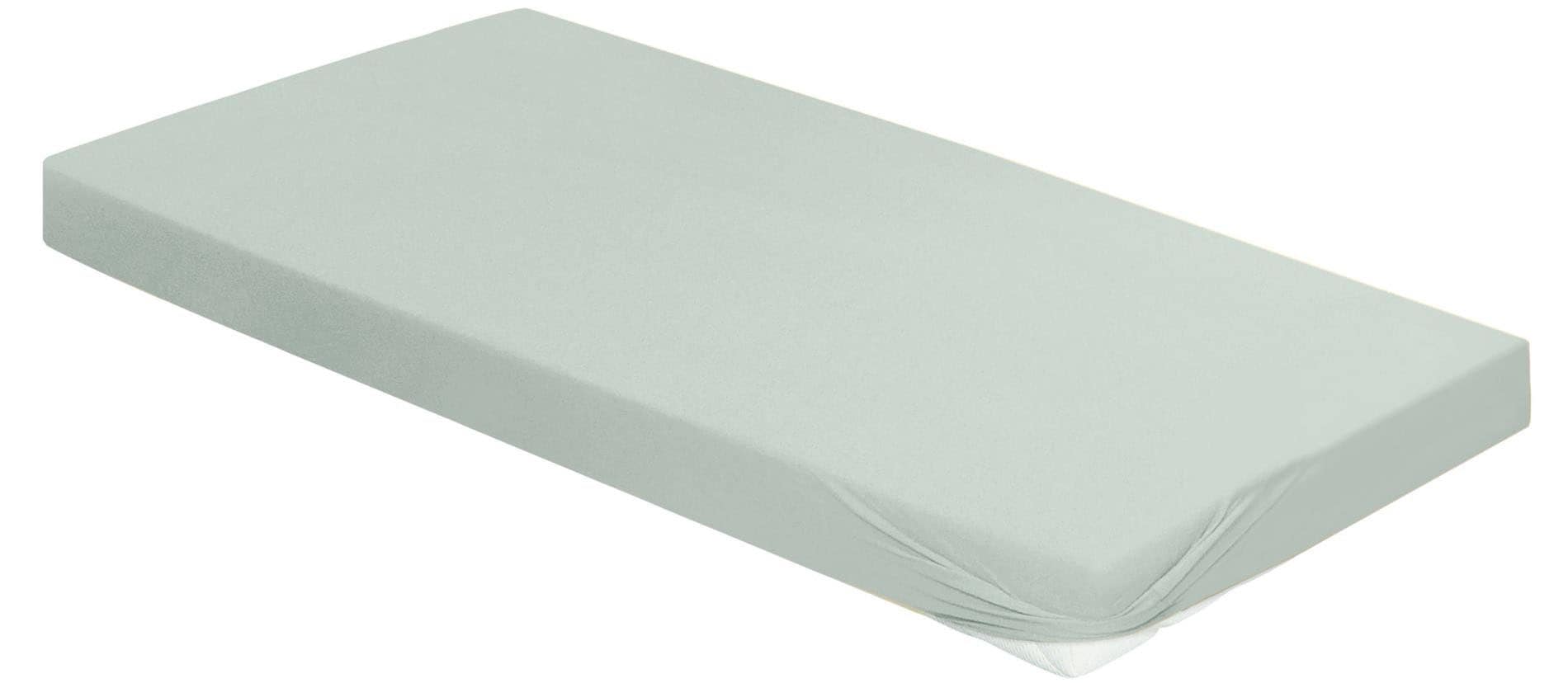 Spannbettlaken IRISETTE, B:150cm L:200cm, grün, Jersey, Obermaterial: 95% Baumwolle, 5% Elasthan, Bettlaken, "Porto 20", besonders elastisch