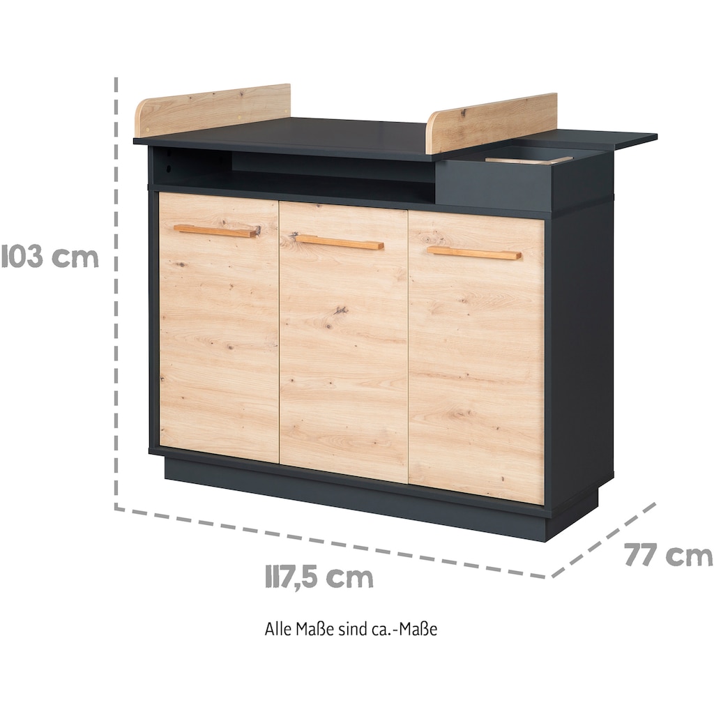 roba® Babyzimmer-Komplettset »Lenn«, (Set, Babybett 70x140 cm, Wickelkommode, Kleiderschrank)