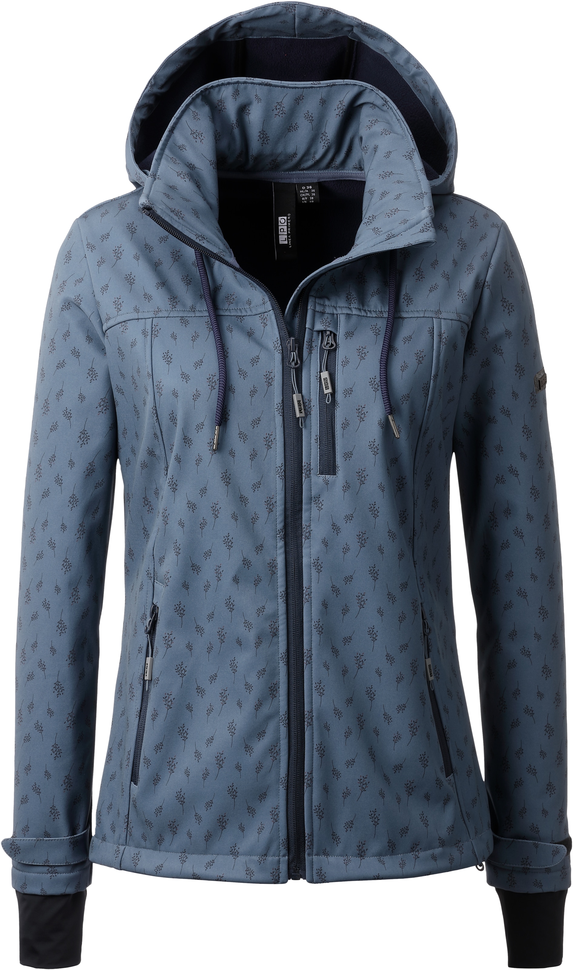 VI Women«, und abnehmbarer leichte LPO Kapuze All- für mit Softshelljacke »SHELBY | kaufen Softshelljacke Over-Print BAUR PEAK