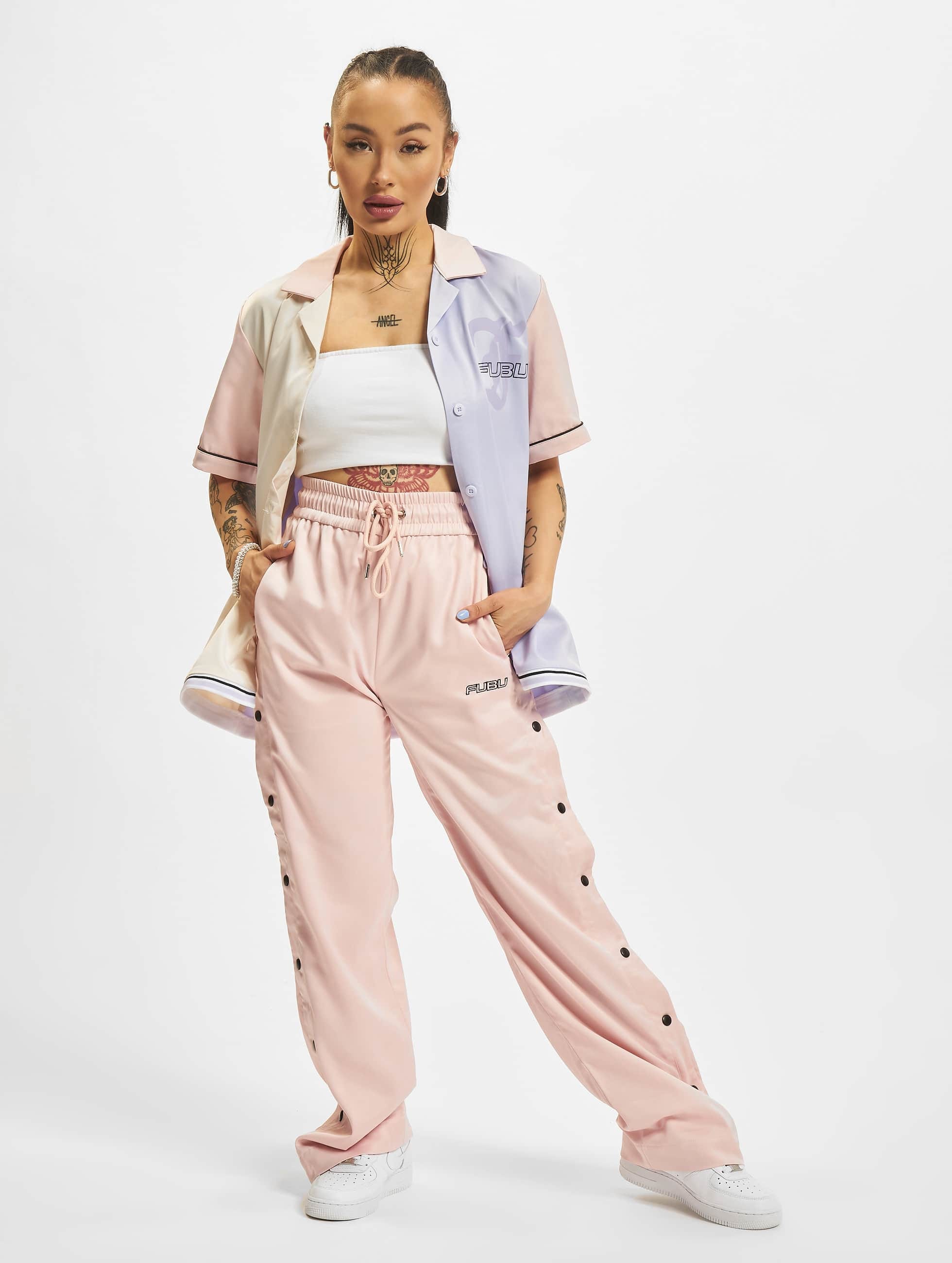 Fubu Stoffhose "Fubu Damen FW222-012-1 FUBU Corporate Satin Track Pants" günstig online kaufen