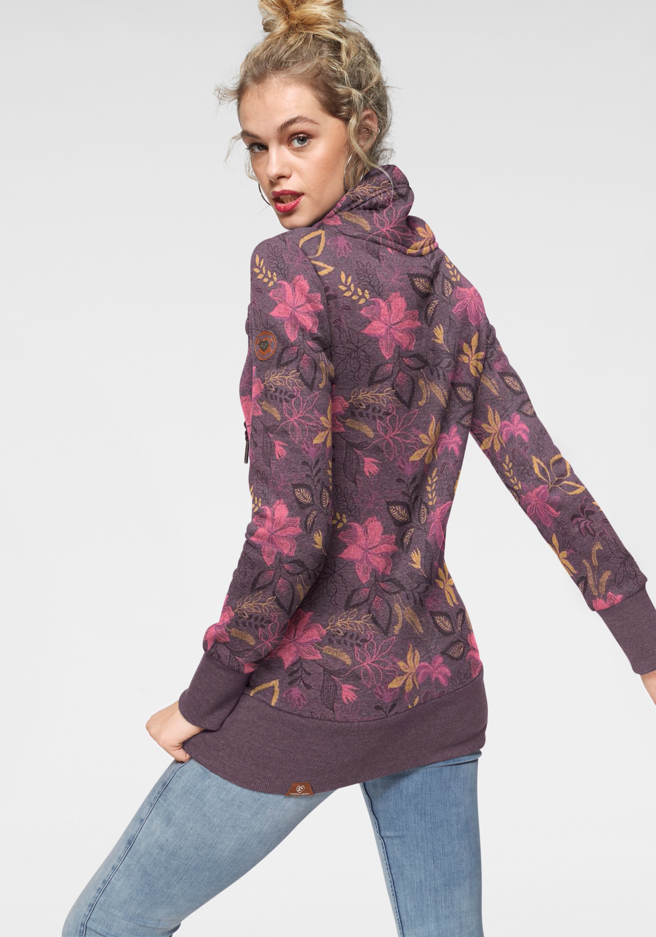 Ragwear Sweater "NESKA O" Kapuzen-Sweater mit asymetrischem Schalkragen günstig online kaufen