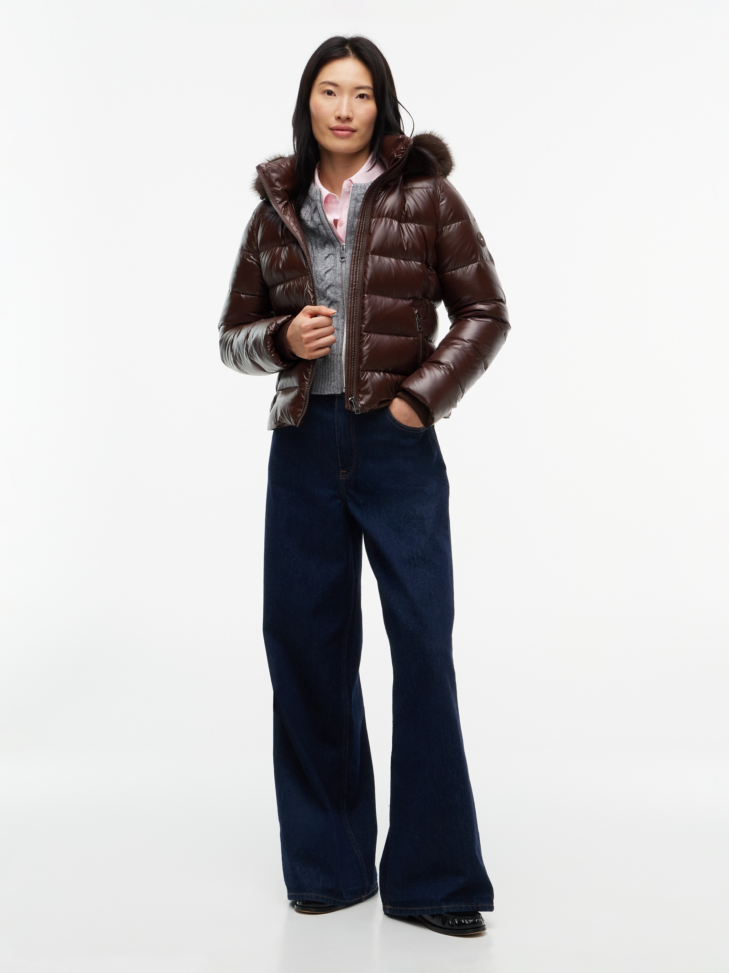 Tommy Hilfiger Steppjacke »GLOSS DOWN FITTED JACKET« Kunstfaser, in leicht glänzender Optik