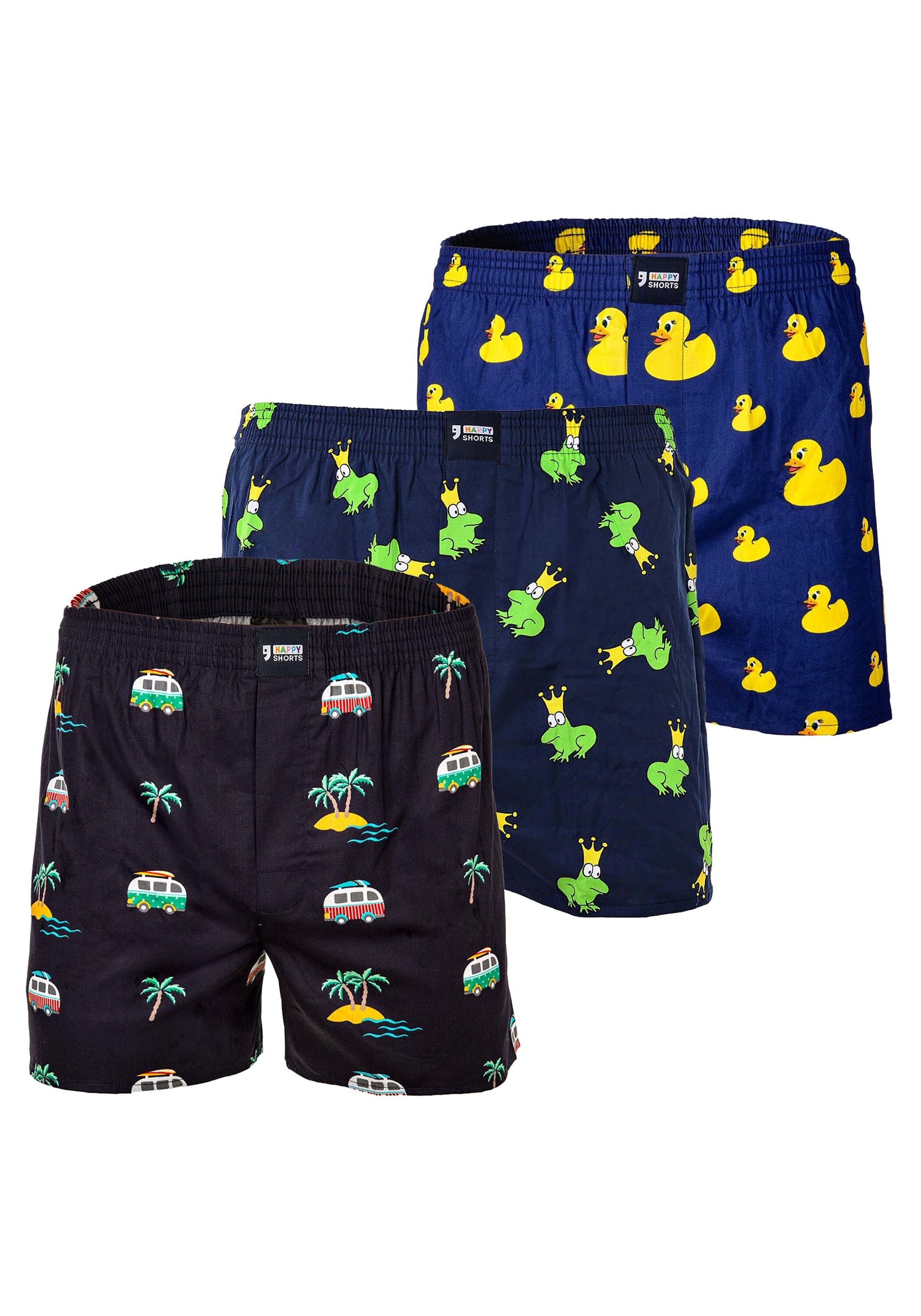HAPPY SHORTS Webboxer »Web-Boxershorts American Boxershorts 3er Pack«